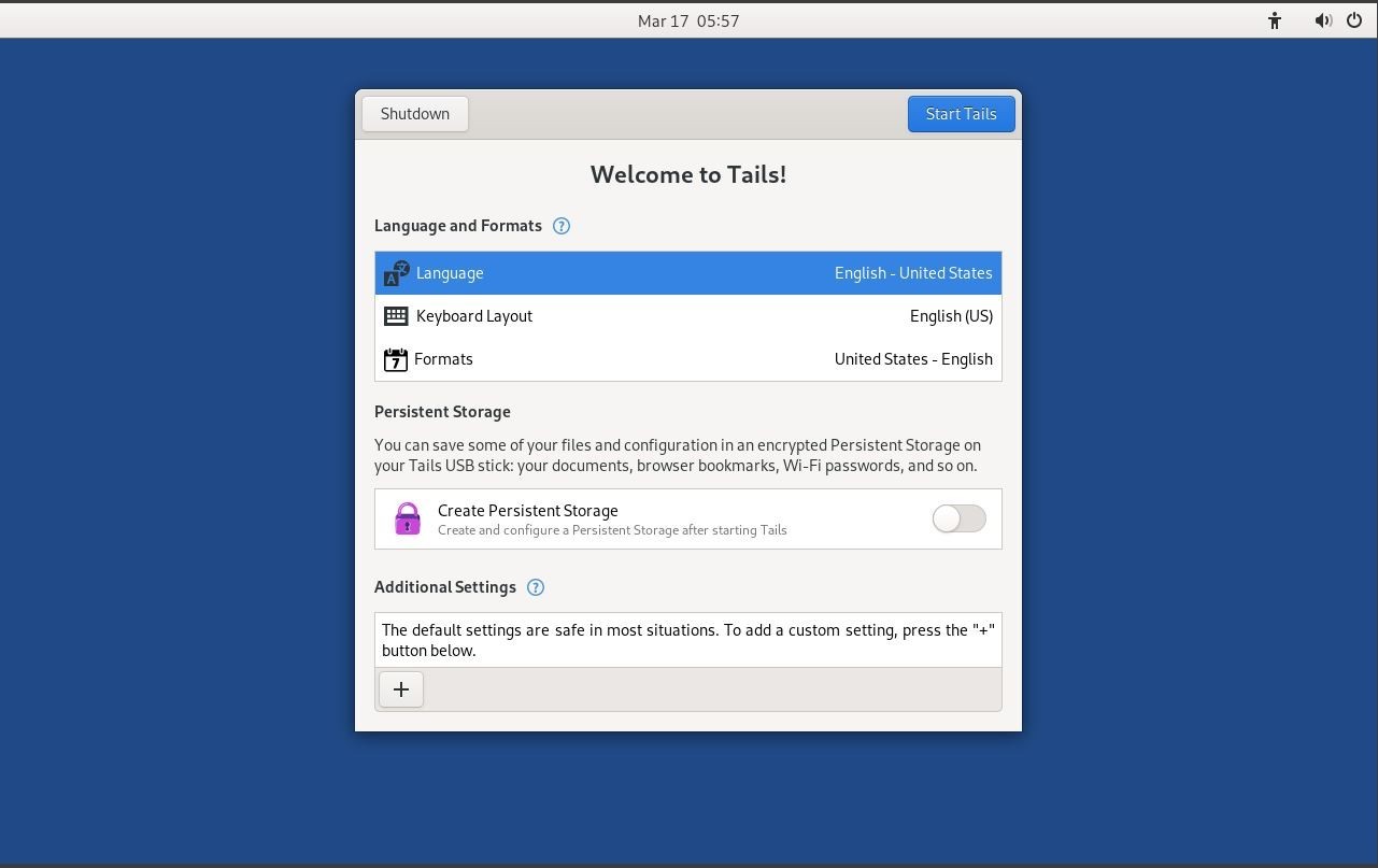 Tails 7.5 Bootable USB – PC & Intel Mac – UEFI/BIOS – 55GB Encrypted Persistence