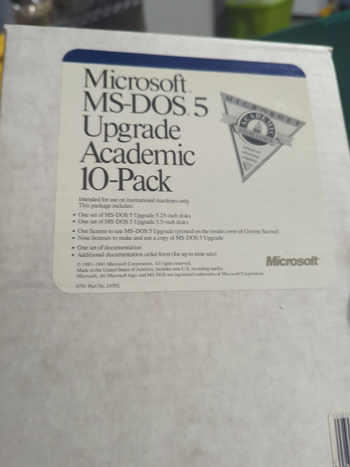 VINTAGE 10 Pack Academic MICROSOFT MS-DOS 5 UPGRADE 5.25″ FLOPPY New