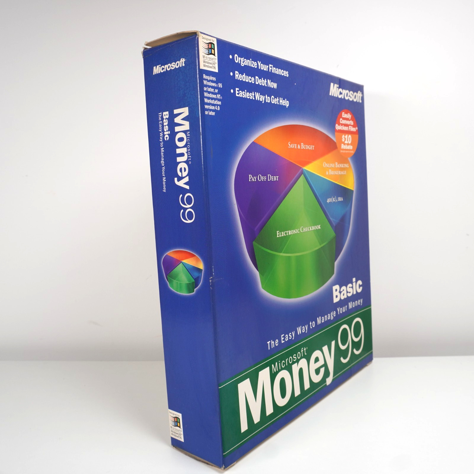 Microsoft Money 99 Basic English CD-ROM – For Windows 95 / NT – Complete Box