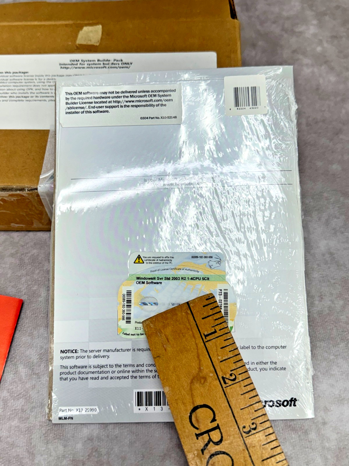 Microsoft Windows Server 2003 R2 Standard OEM 1-4 CPU 5 CAL SP2 Sealed COA Kit