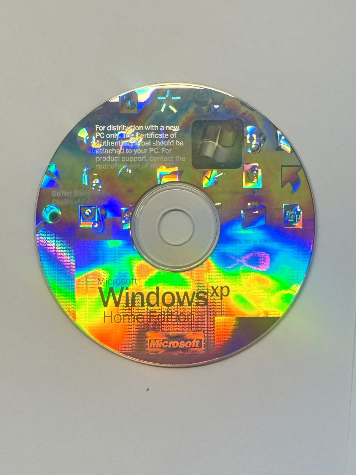 Microsoft Windows XP Home Edition 2002 Disc Only No Product Key