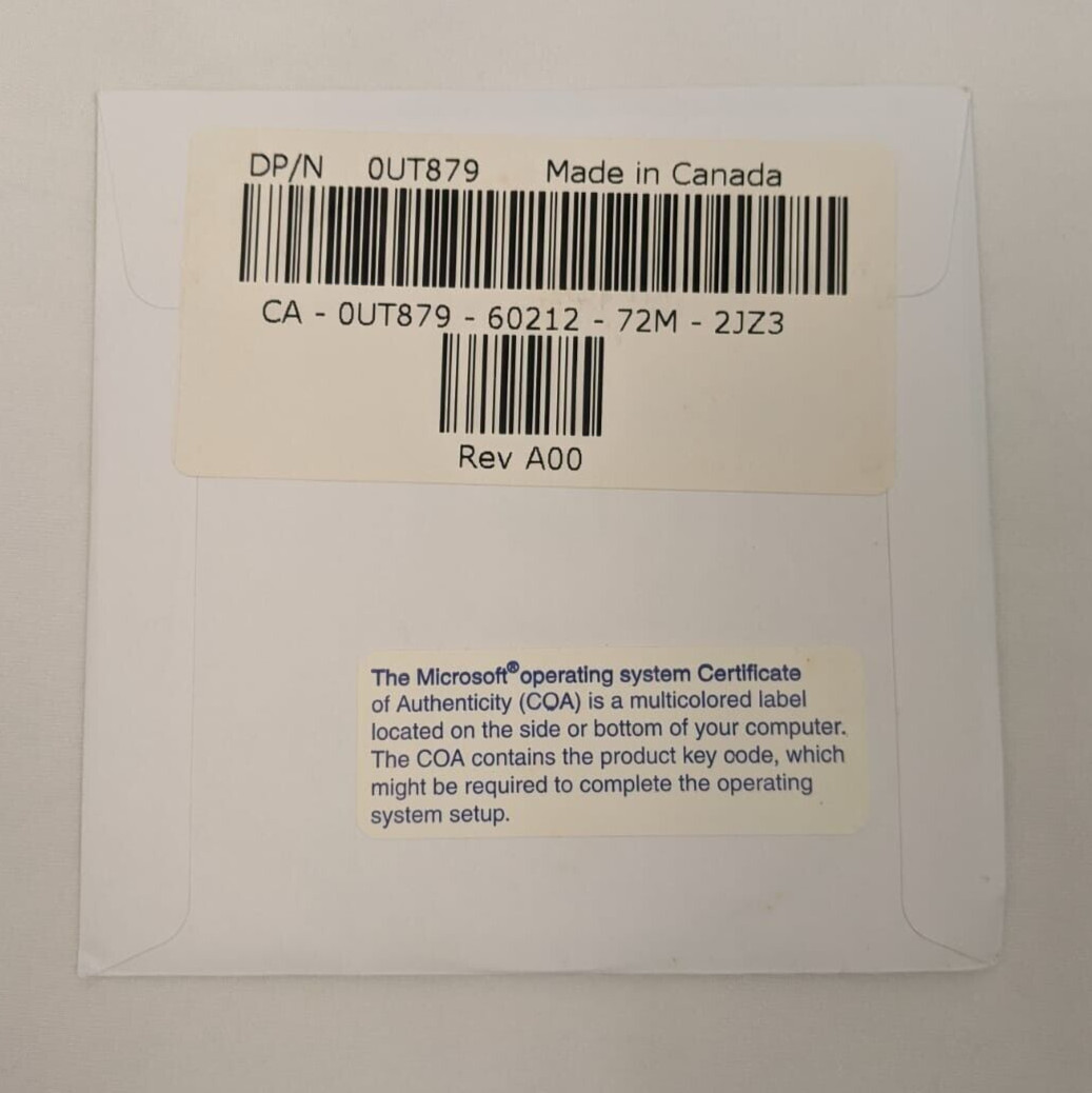 Dell Windows XP Professional SP2 32 Bit SEALED Reinstallation CD Dell P/N 0UT879