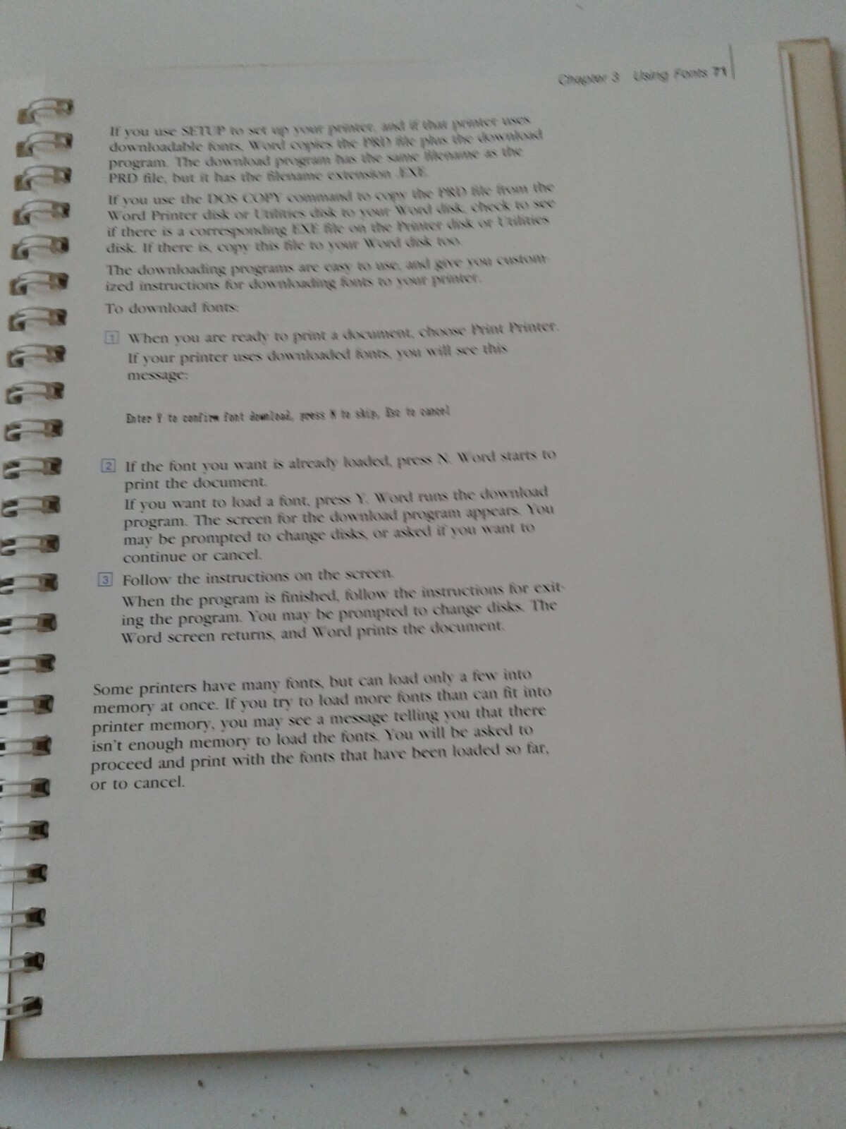 Computer Microsoft Word Word Processing Program Printer Information 1986