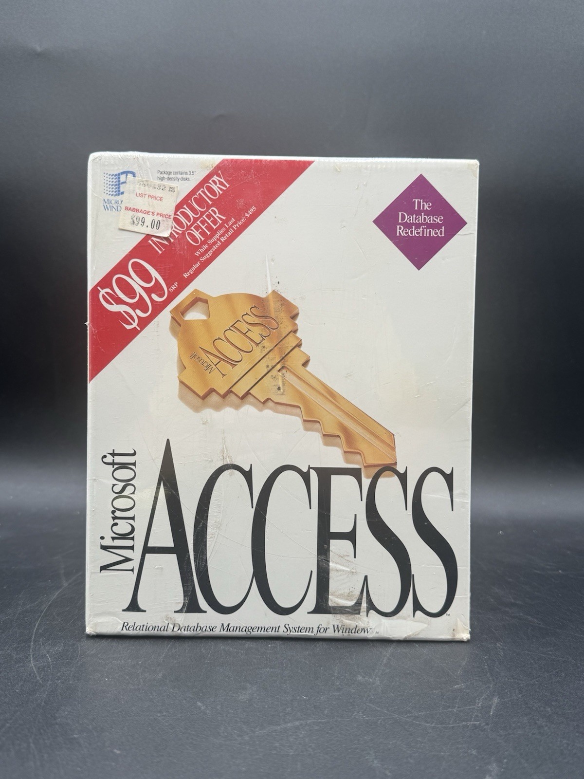 Vintage Microsoft Access Windows Database Software Sealed Retail Box 3.5” Disks