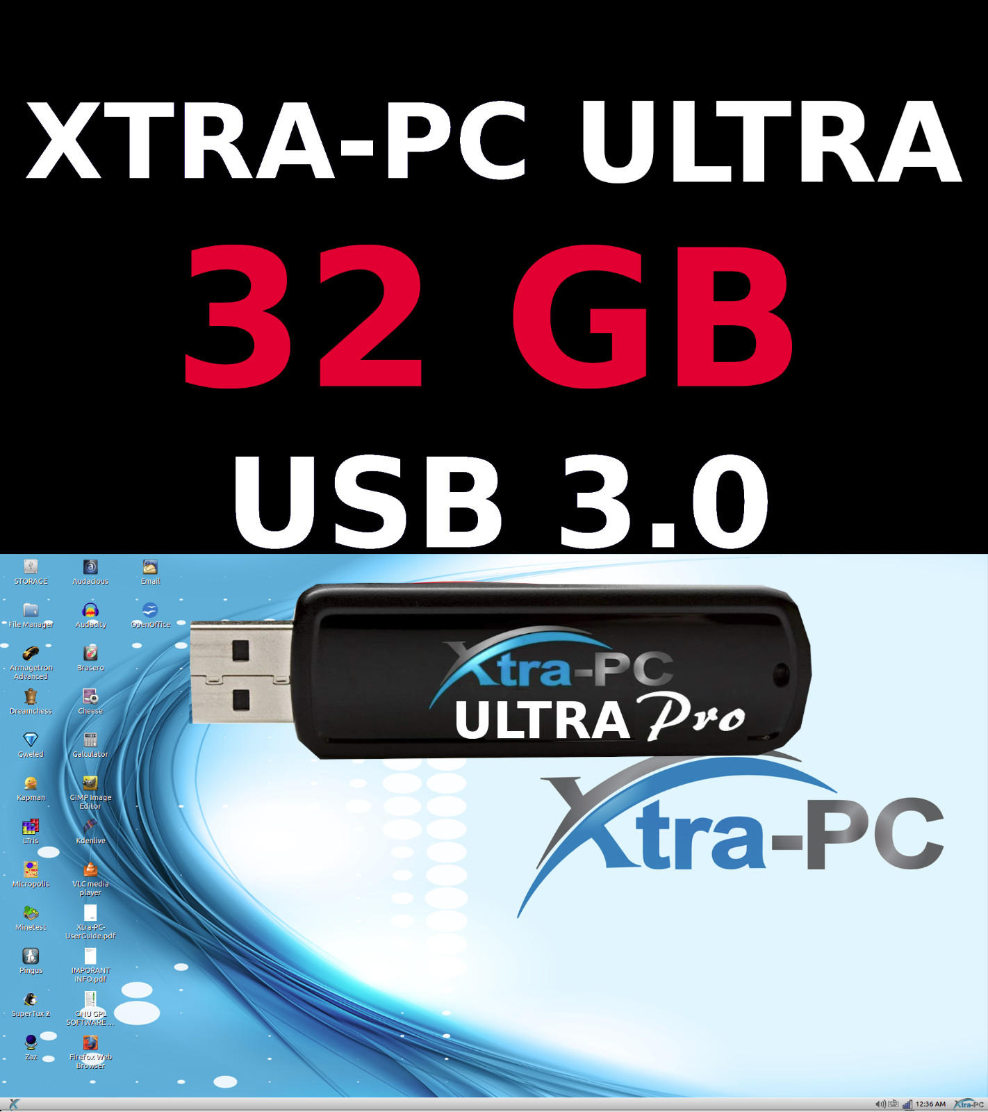 32GB XTRA-PC ULTRA PRO USB 3.0 – Portable OS, Apps & 10 Extreme Games