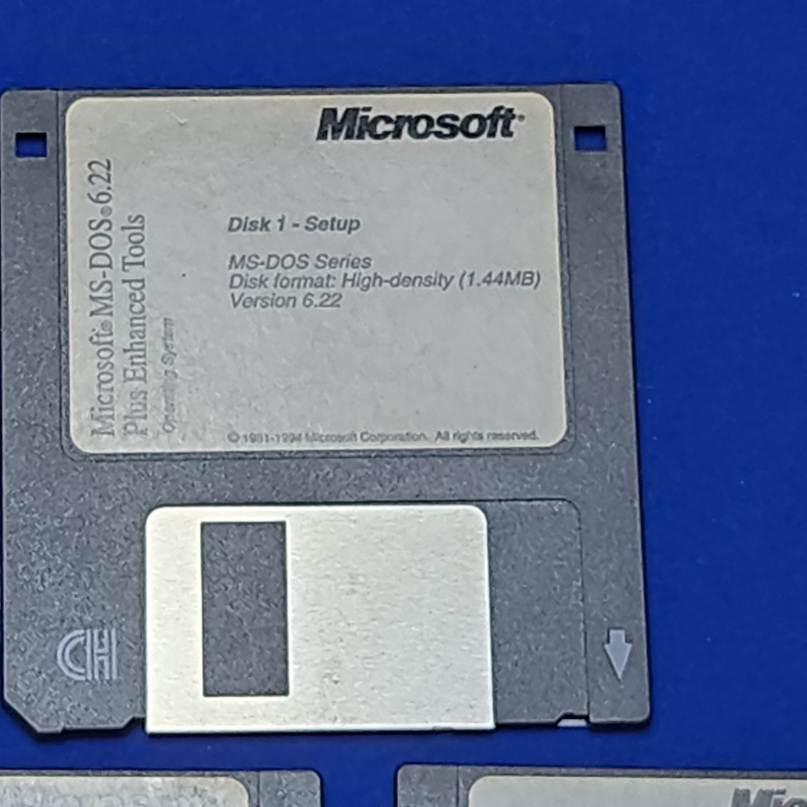 Microsoft MS-DOS 6.22 Plus Enhanced Tools 3.5” Floppy Disks 1-3