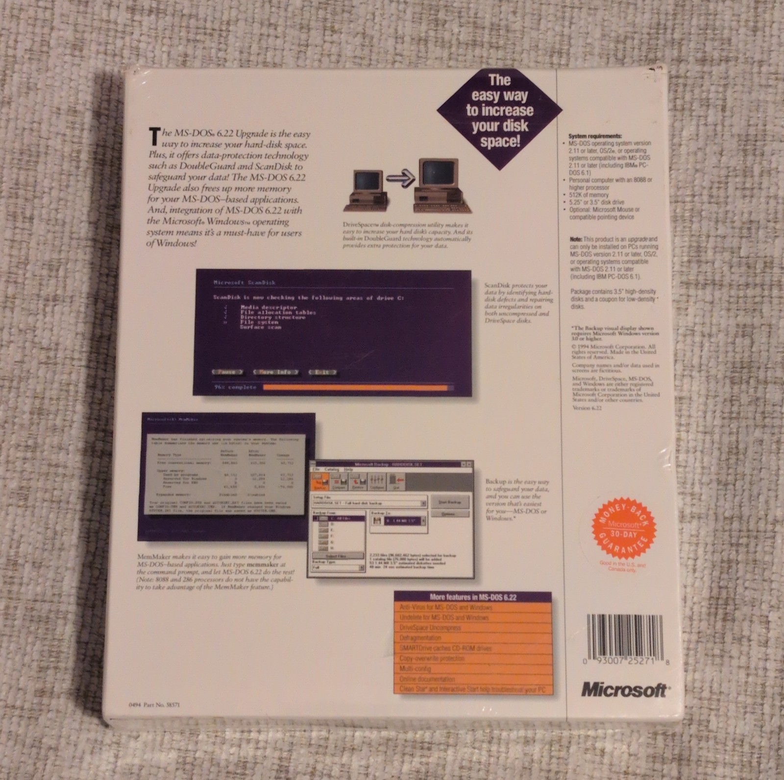 Microsoft DOS 6.22 Upgrade (3.5) HD 58571 – BRAND NEW SEALED