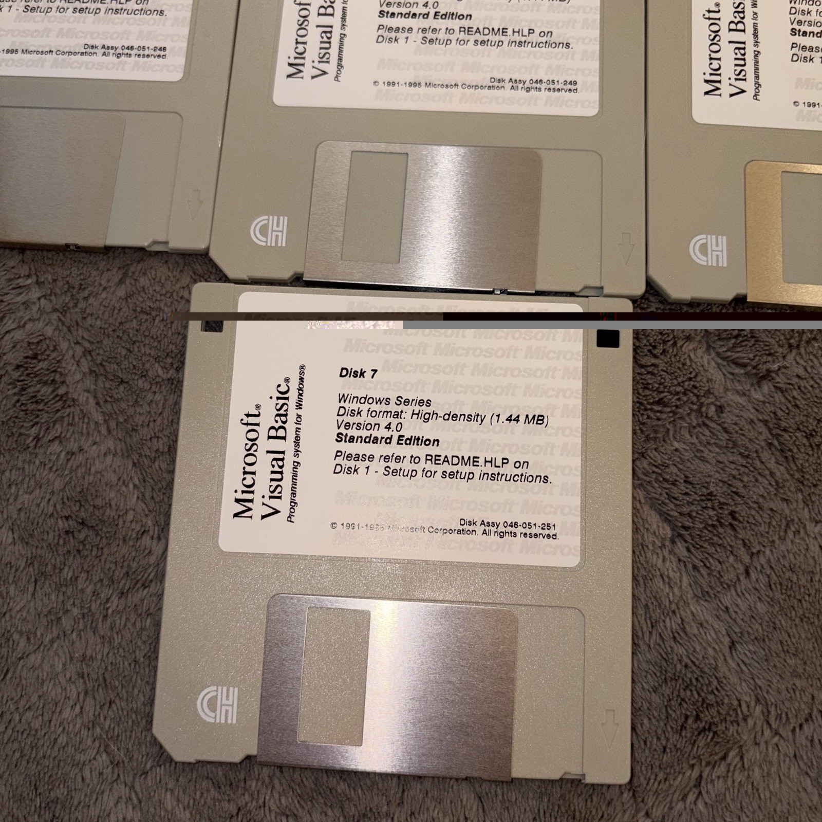 VTG Windows Series Microsoft Visual Basic 4.0 1.44MB Floppy Disks Set 7 Standard