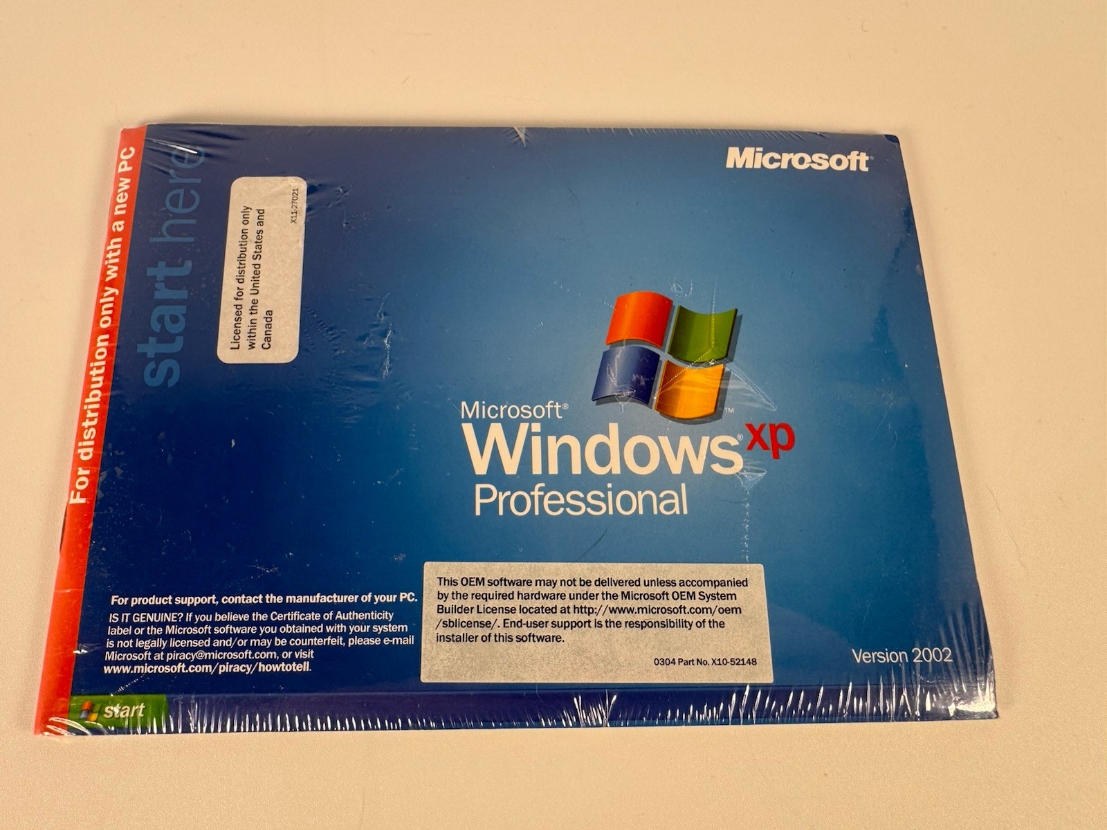 Windows Genuine XP Professional SP2 Install Disc – No Product Key – NIP