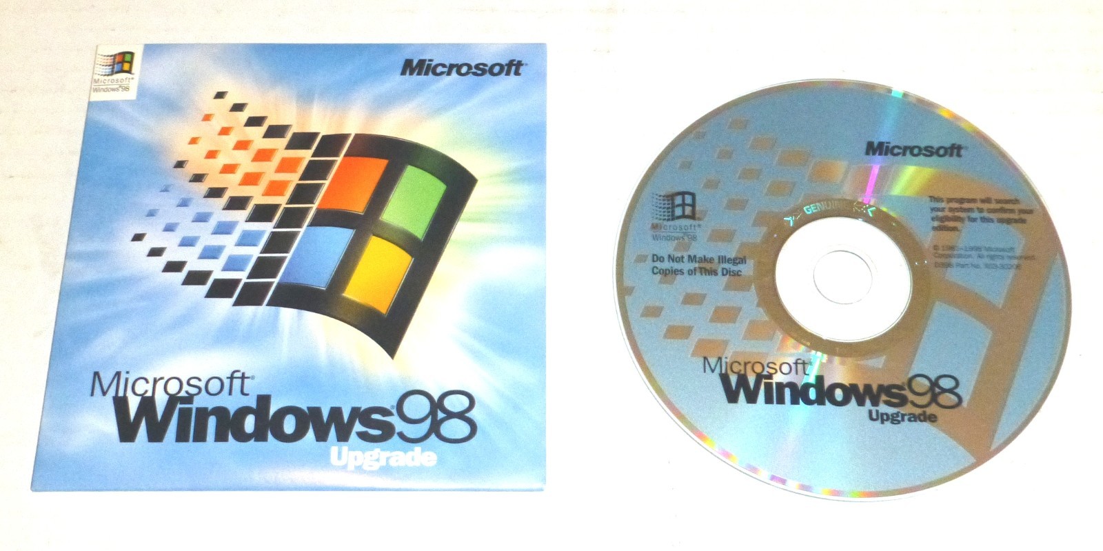 Vintage Microsoft Windows 98 Upgrade CD-Rom with Product Key Retail Box