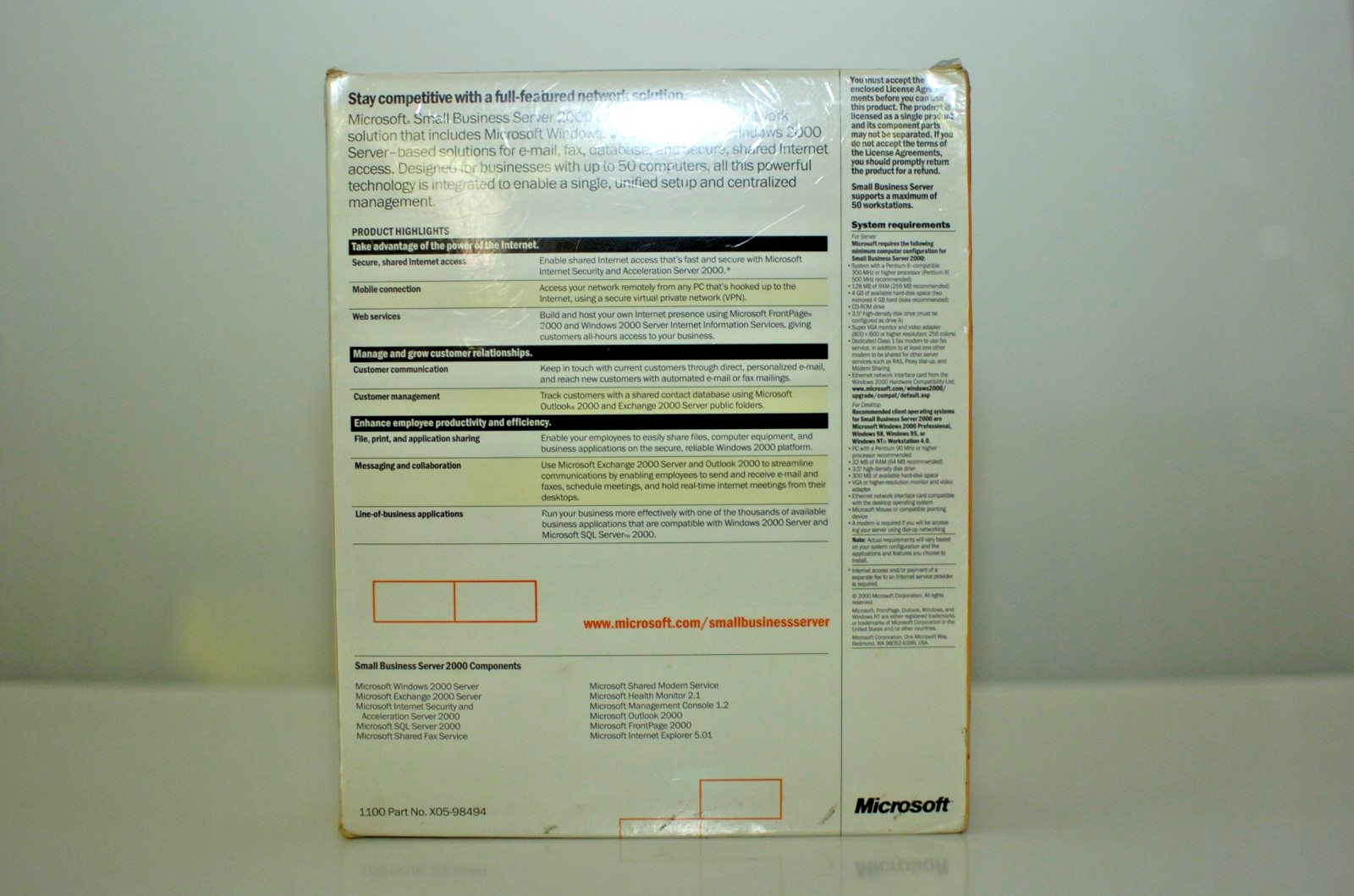 Microsoft Windows Small Business Server 2000 Sealed Evaluation