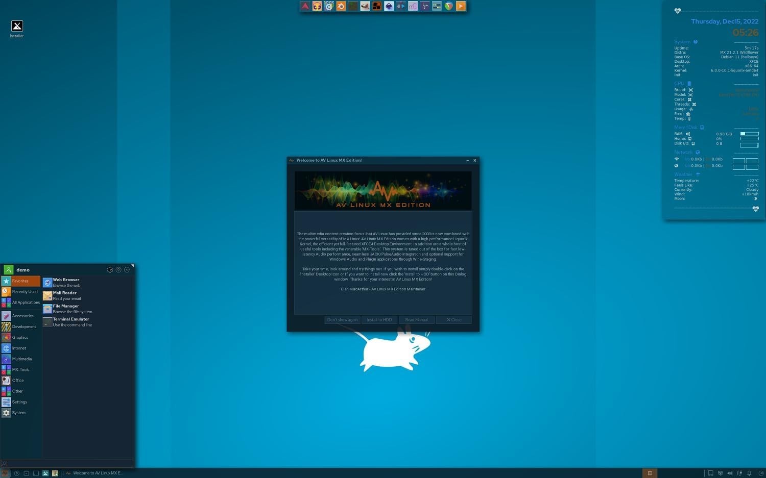 Latest AV Linux Audio & Video Enhanced Editing OS Operating System for PC on DVD