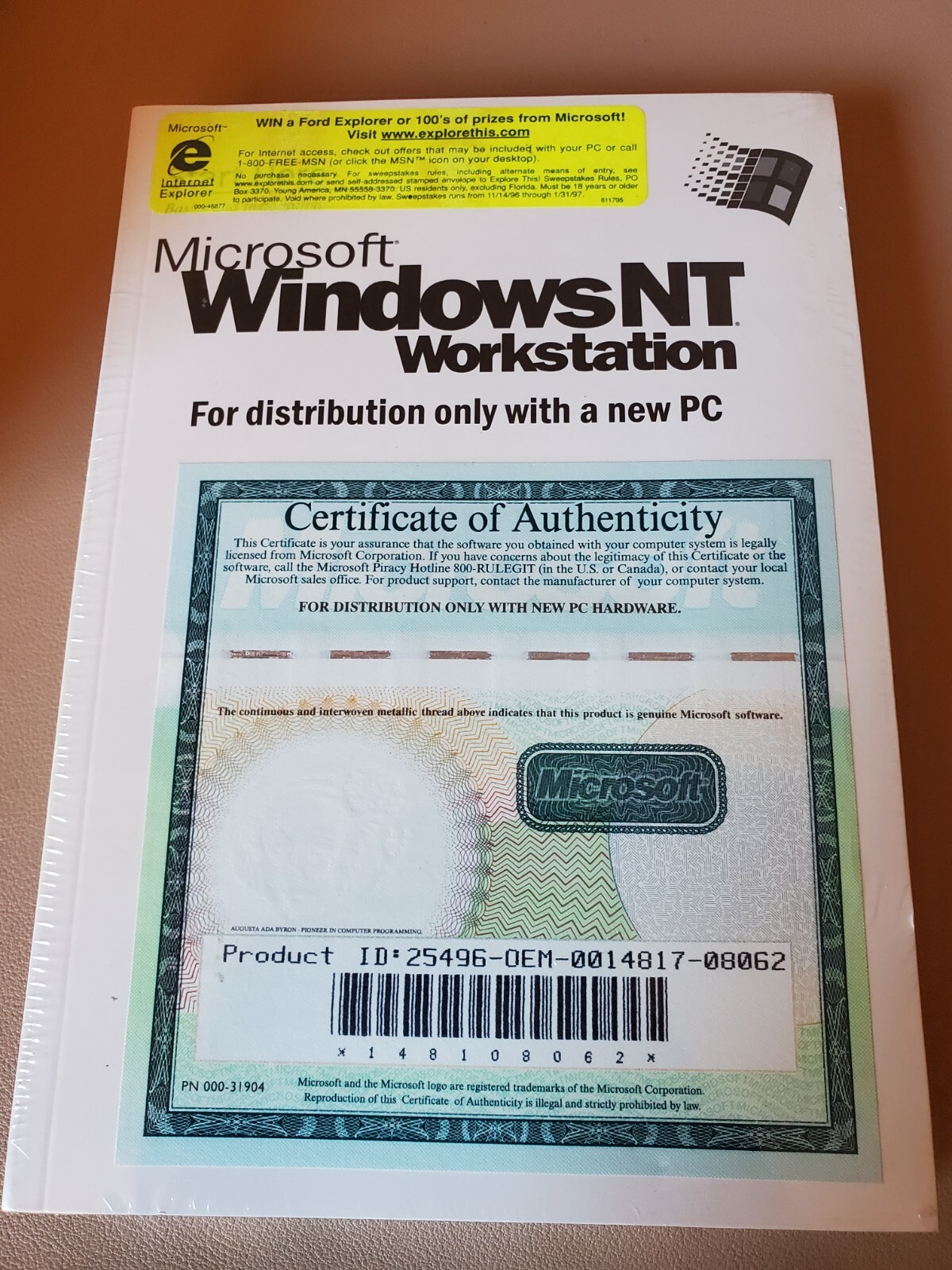 Windows NT Workstation 4.0 CD-ROM/Diskette Brand New Sealed Version 4.0
