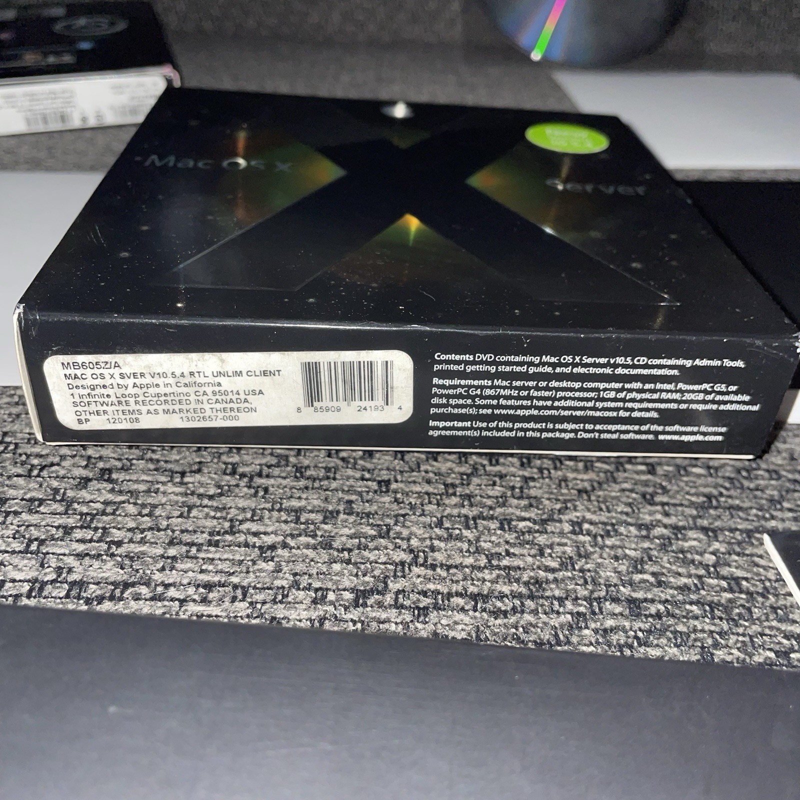 Mac OS X Leopard v10.5.1 Retail Version Install DVD MB427Z/A Sever Purple X