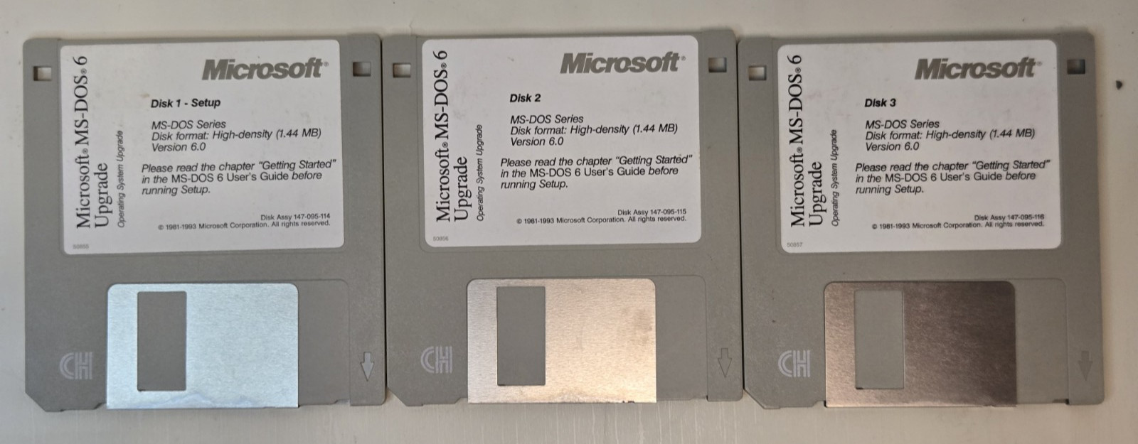1993 MS-DOS 6 Operating System Upgrade 3.5″ Floppy Disks UNTESTED