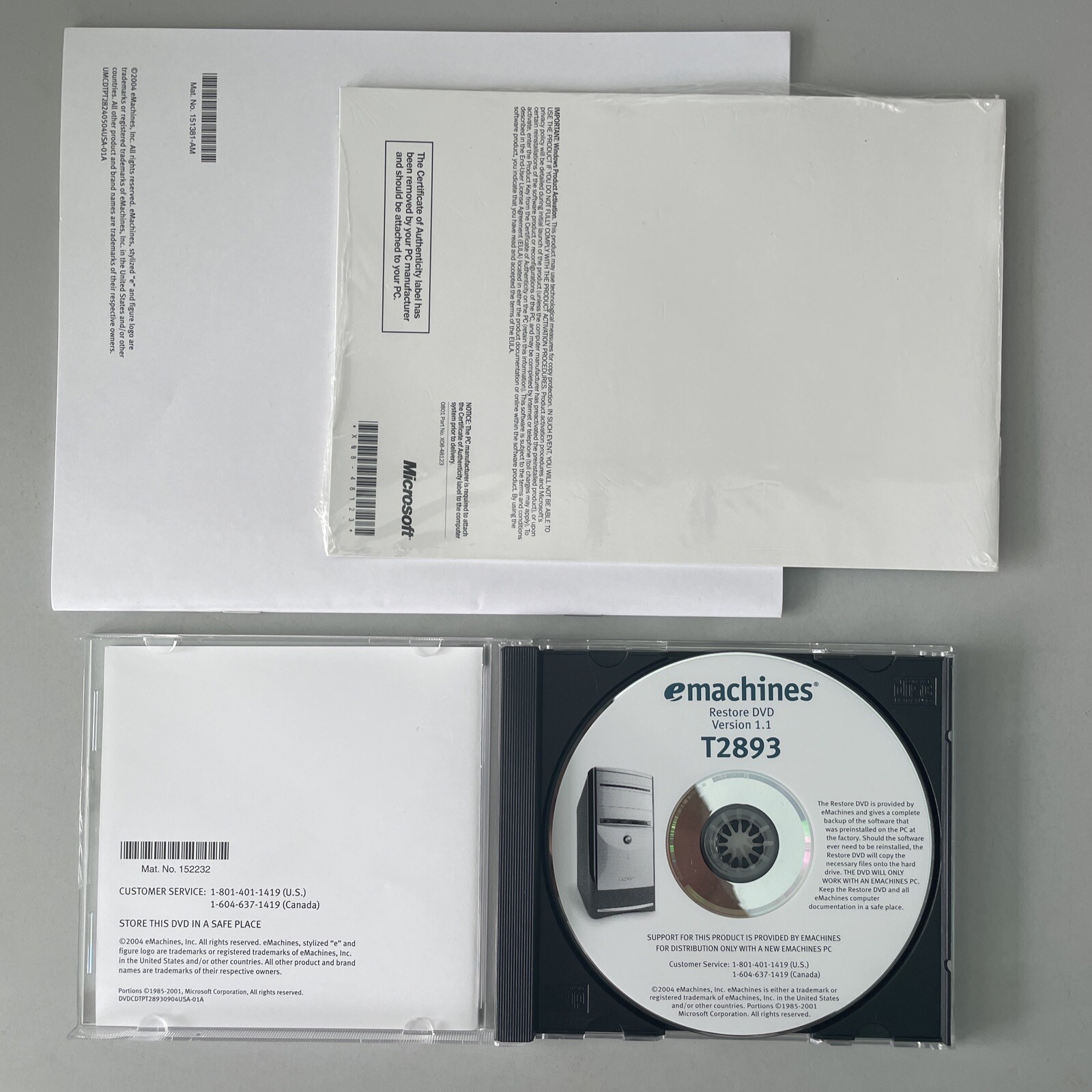 emachines T2893 RESTORE DVD DISC VER 1.1 Plus User Guide