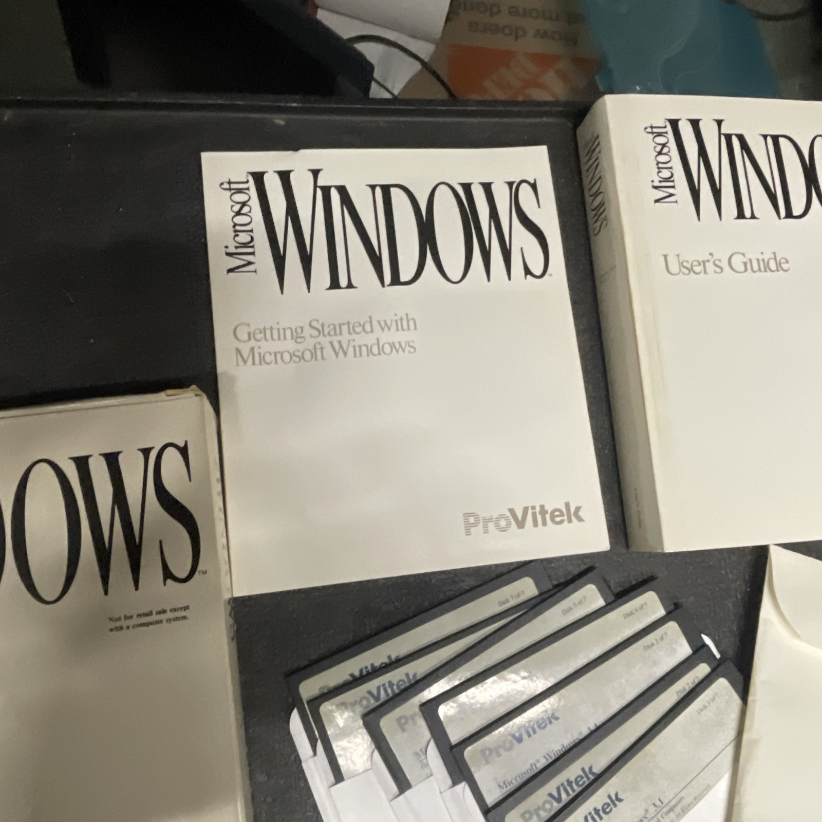 Microsoft Windows 3.1 Operating System 5.25″ Floppy Diskettes Big Box ProVitek