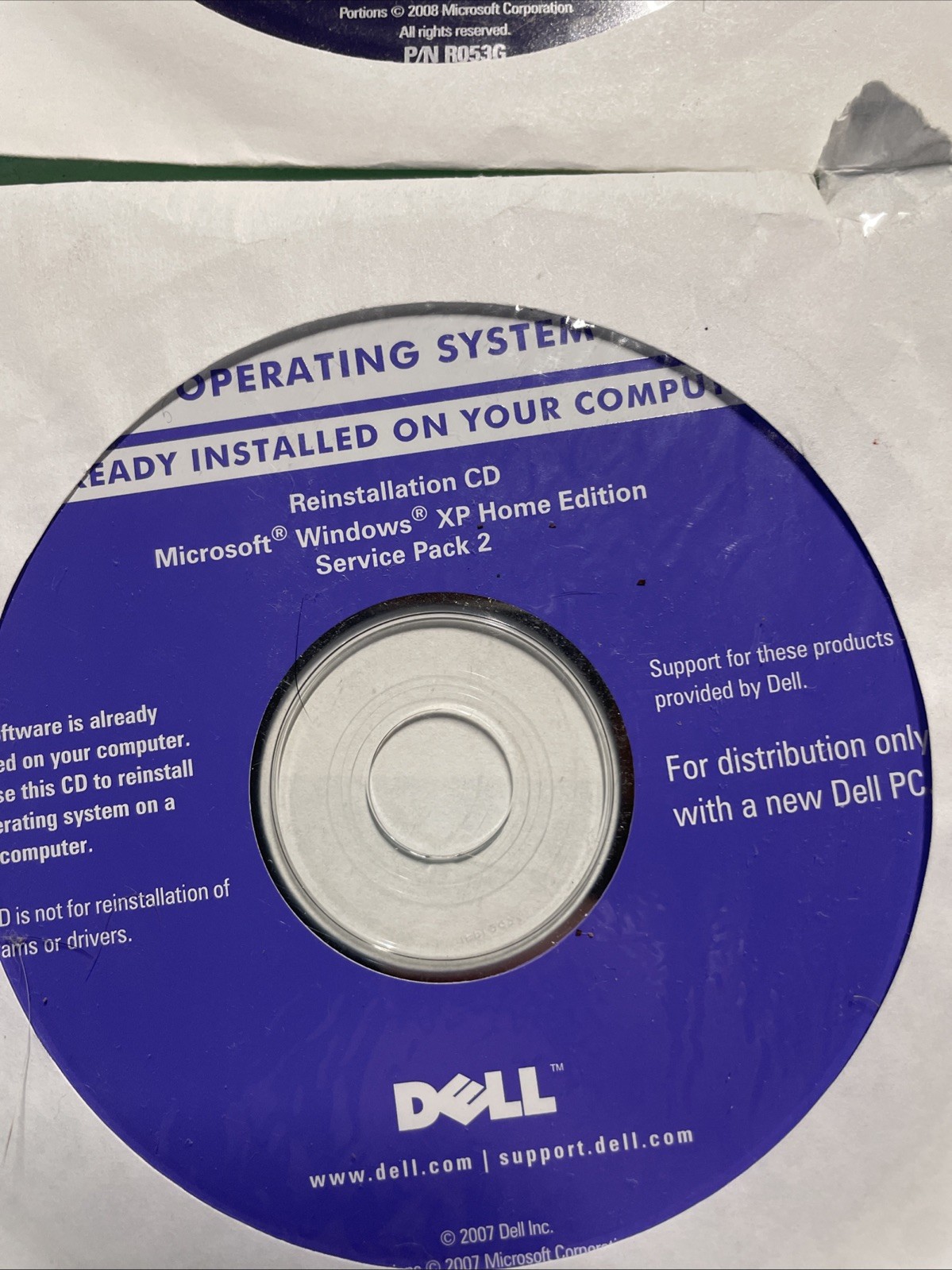Dell Windows XP Home Edition Lot With SP2 Service Pack 2 Reinstallation