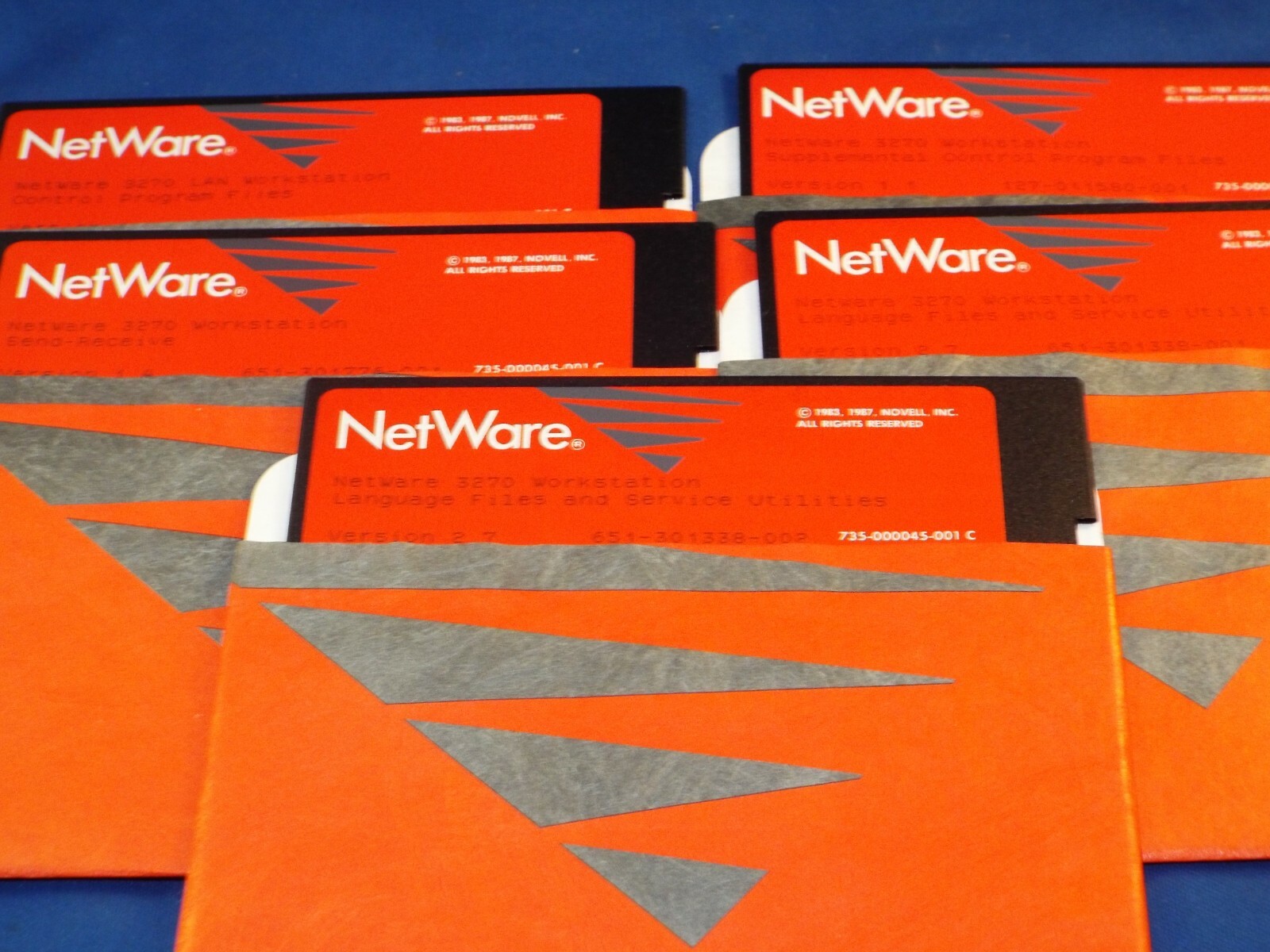 NetWare Novell 5.25 (5) Floppy Disk Set 3270 Workstation Software