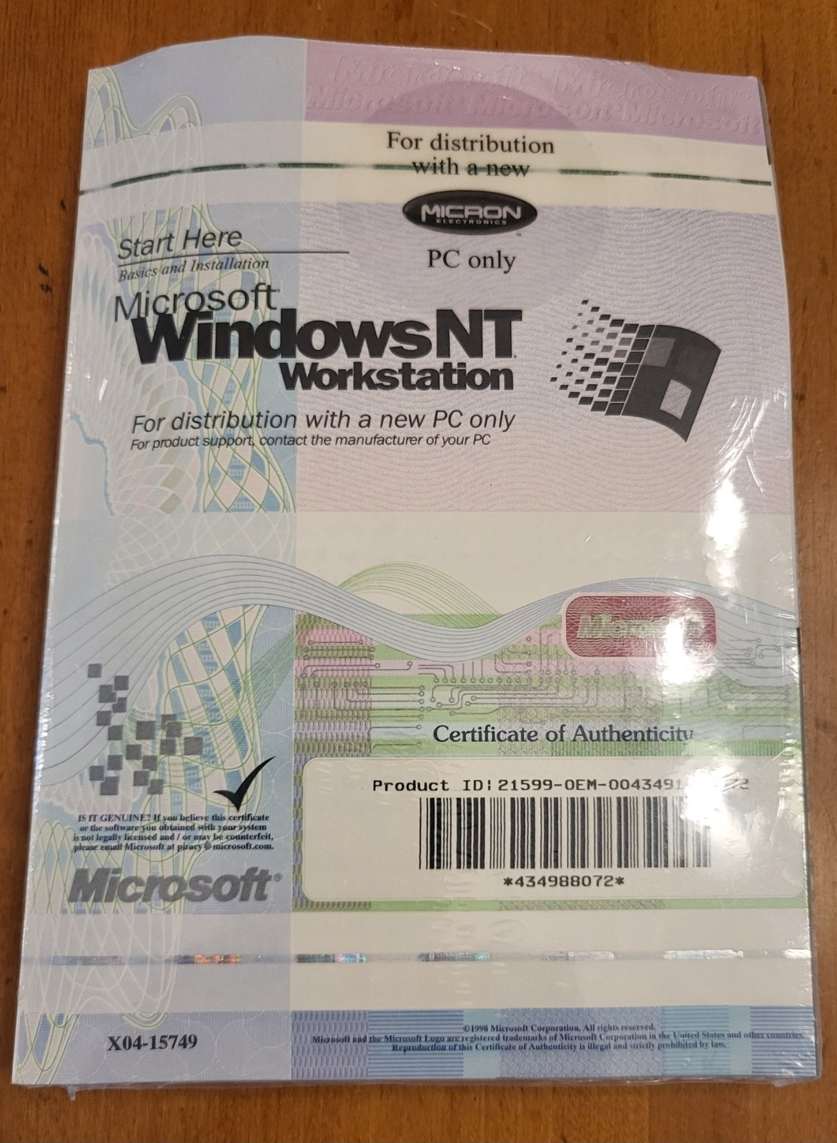 VERY RARE- Windows NT Workstation 4.0 CD, 3.5 Floppies, License – SEALED