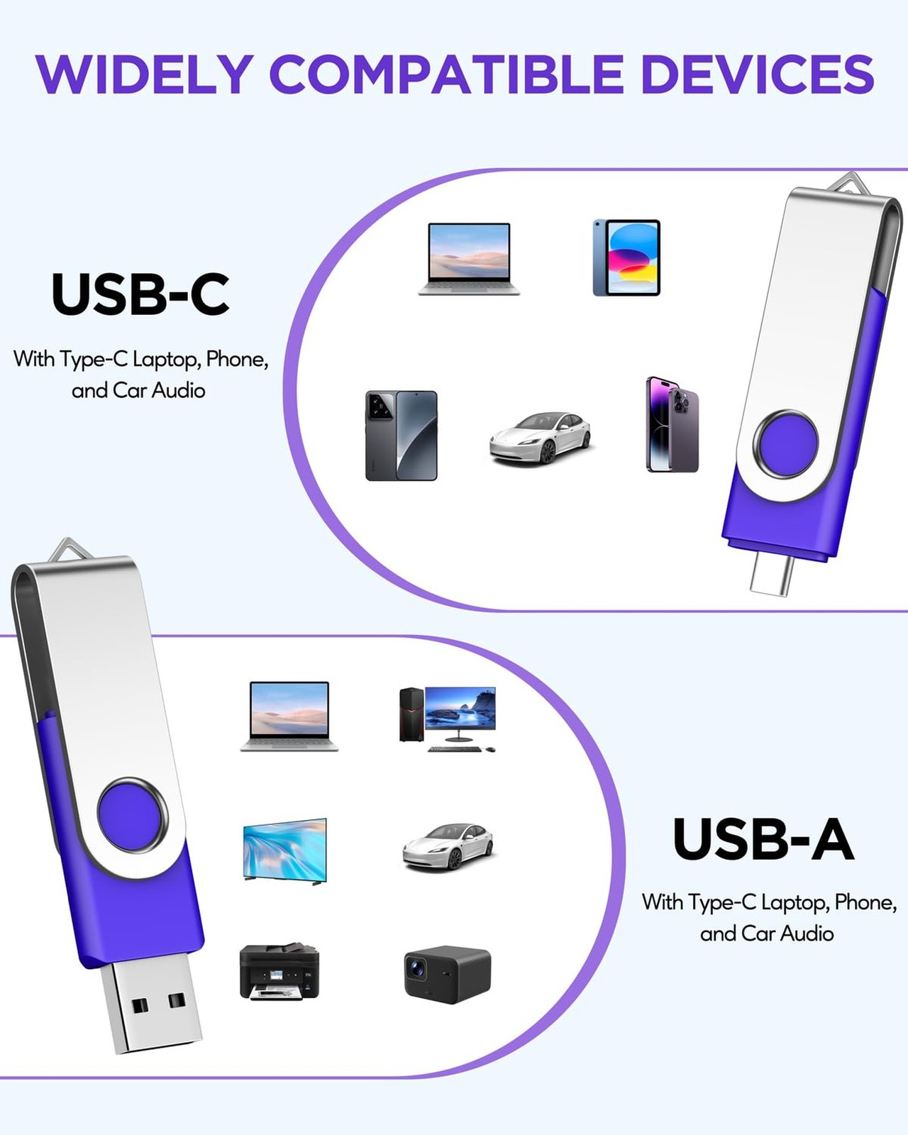AGECASH 128GB USB-C Dual Flash Drive 1 Pack | 2-in-1 USB A + Type C Flash Dri…