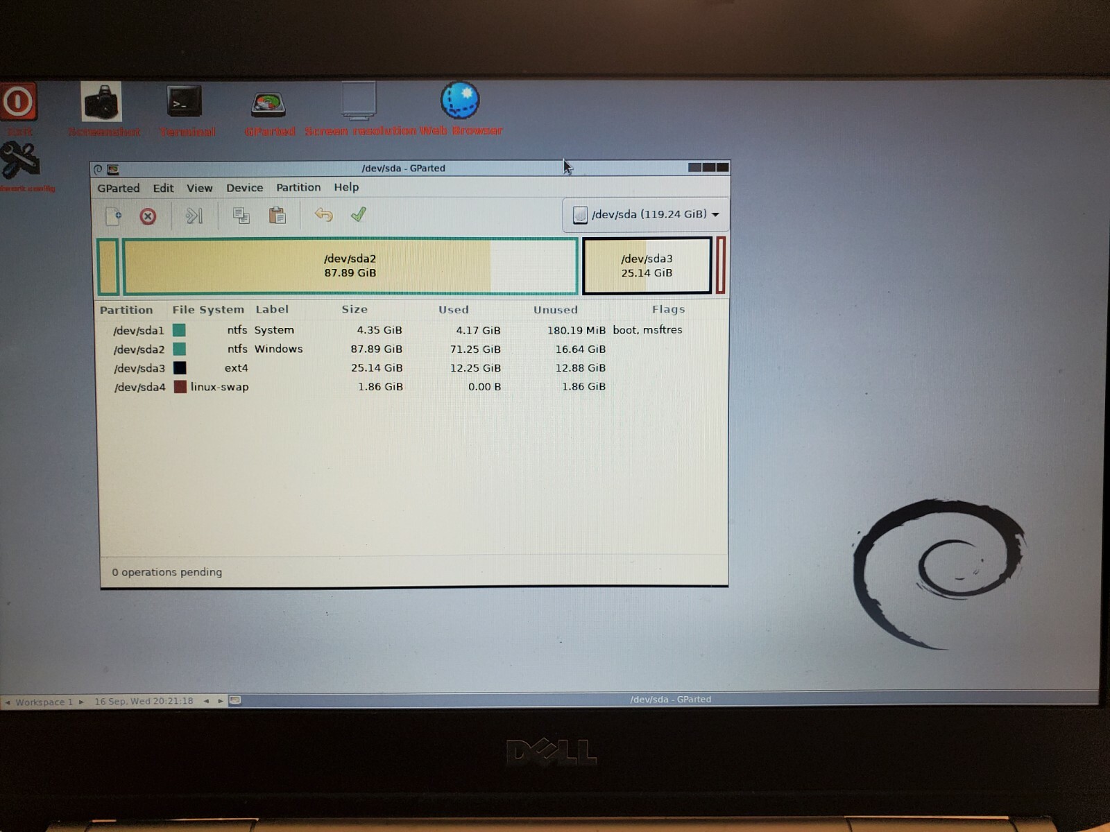GParted Live Partition Manager GNOME for Windows/Linux 4G USB Stick