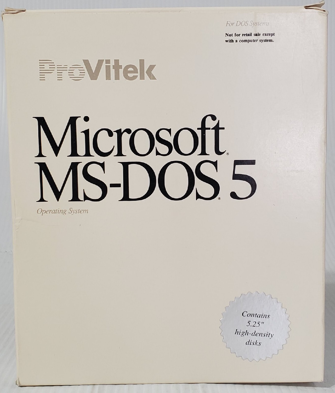 Original Microsoft MS-DOS 5.0 Operating System Version 5 on 5.25″