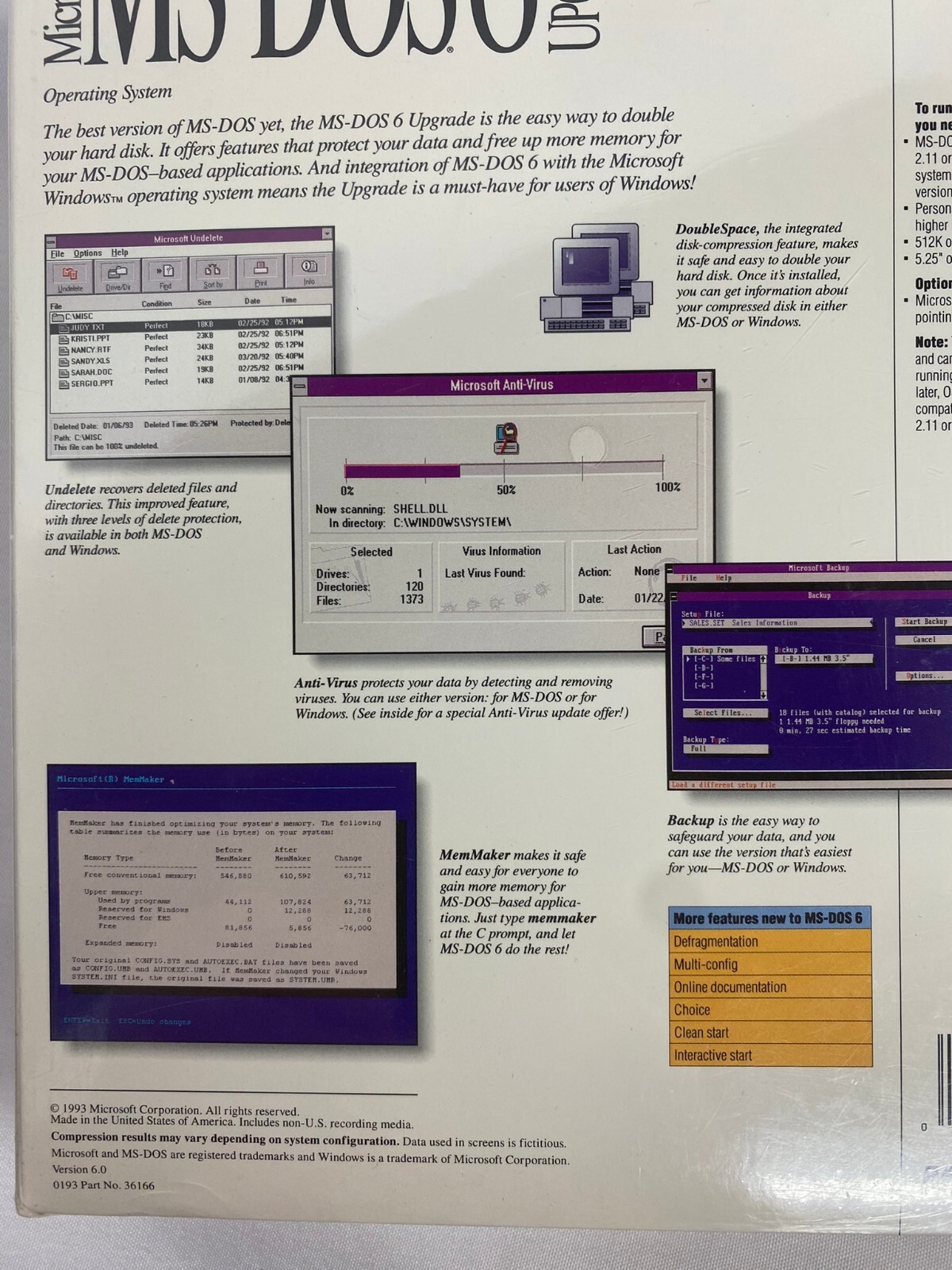 Microsoft MS-DOS6 Operating System Upgrade on 3.5 disk