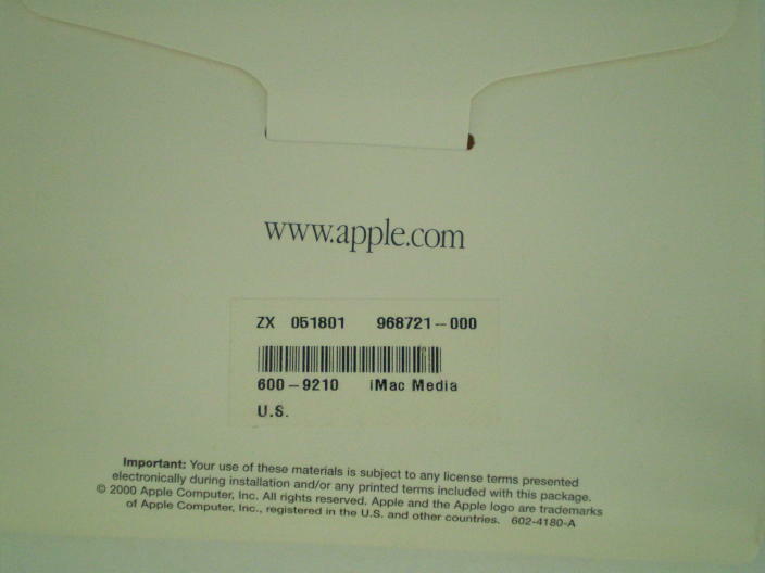 Apple Macintosh iMac (2000) Software Media Pack 600-9210 – 10 CD’s