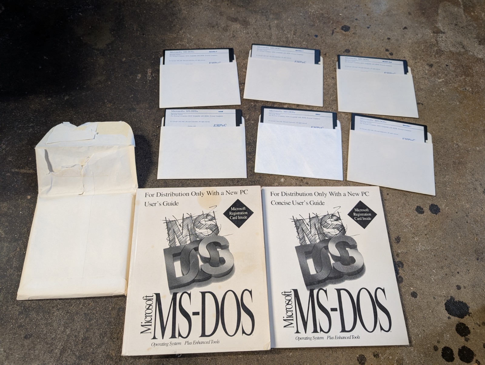 Vintage Microsoft MS-DOS Plus Enhanced Tools 5.25″ 6 Disk Set 2 Books V 4.01