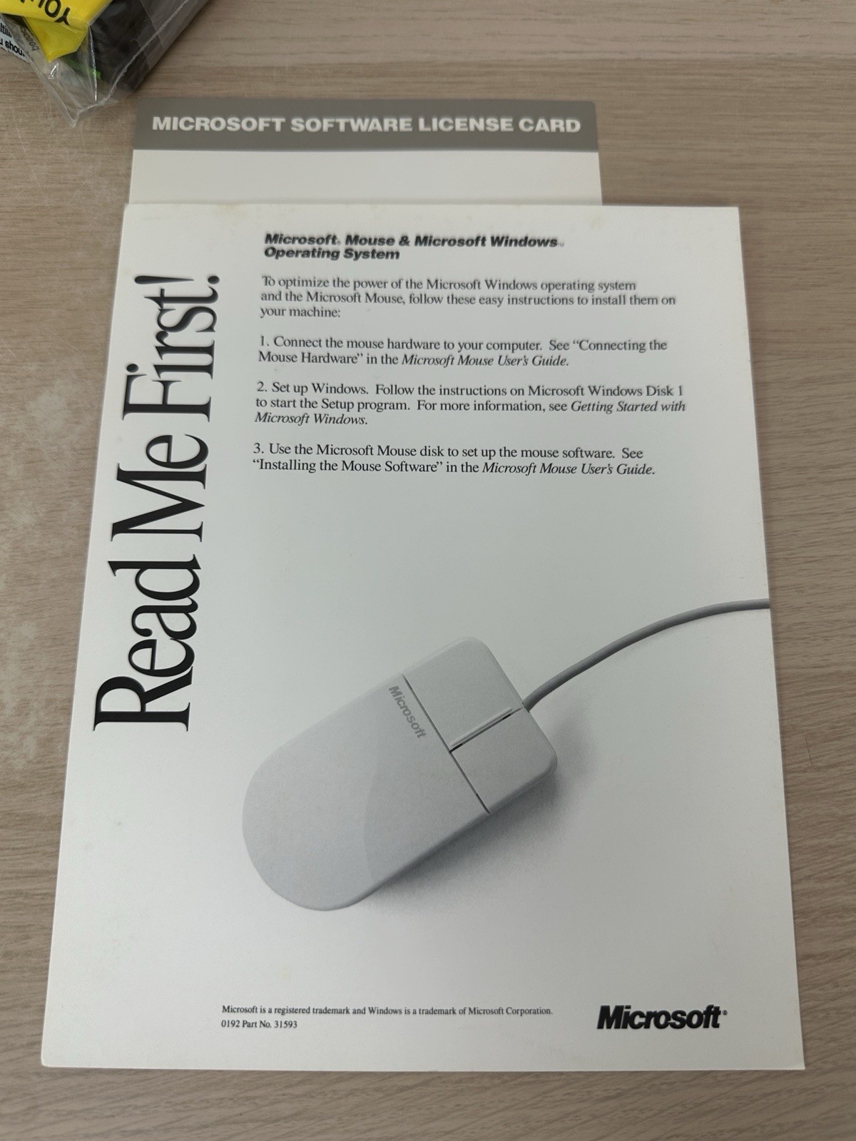 Microsoft Windows 3.1 Operating System + Microsoft Mouse – Vintage 1992 Big Box