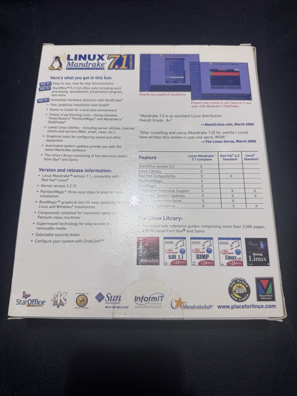 Linux Mandrake 7.1 Complete Big Box NIB 2000 Vintage Software