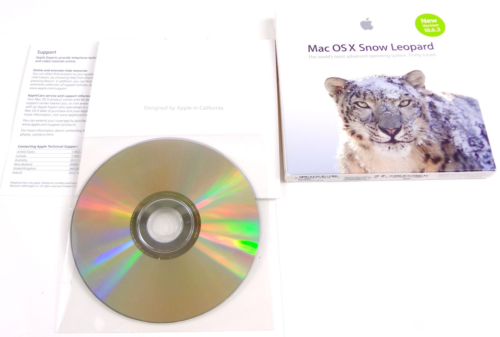 Mac OS X Leopard 10.5 + OS X Snow Leopard 10.6.3 DVD . PERFECT Condition BOXED .