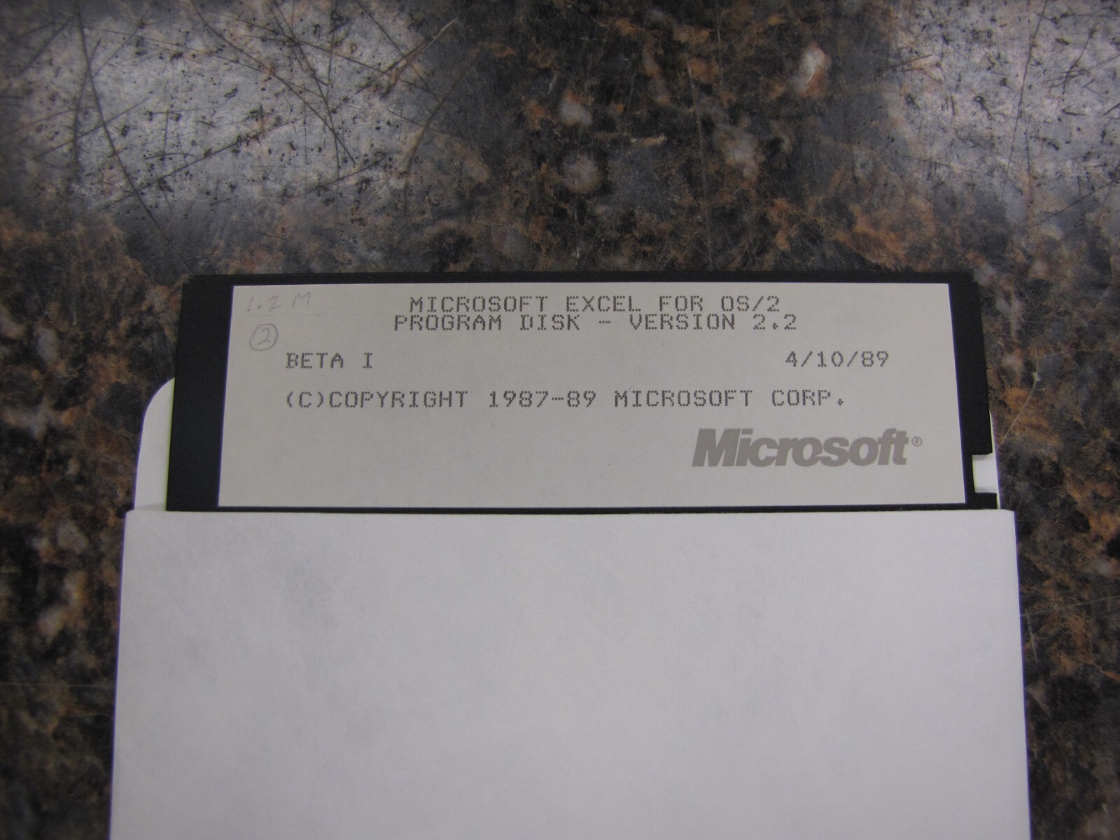1989 Microsoft Excel for OS/2 Program 5.25” Floppy Disk Ver 2.2 Beta I – Qty