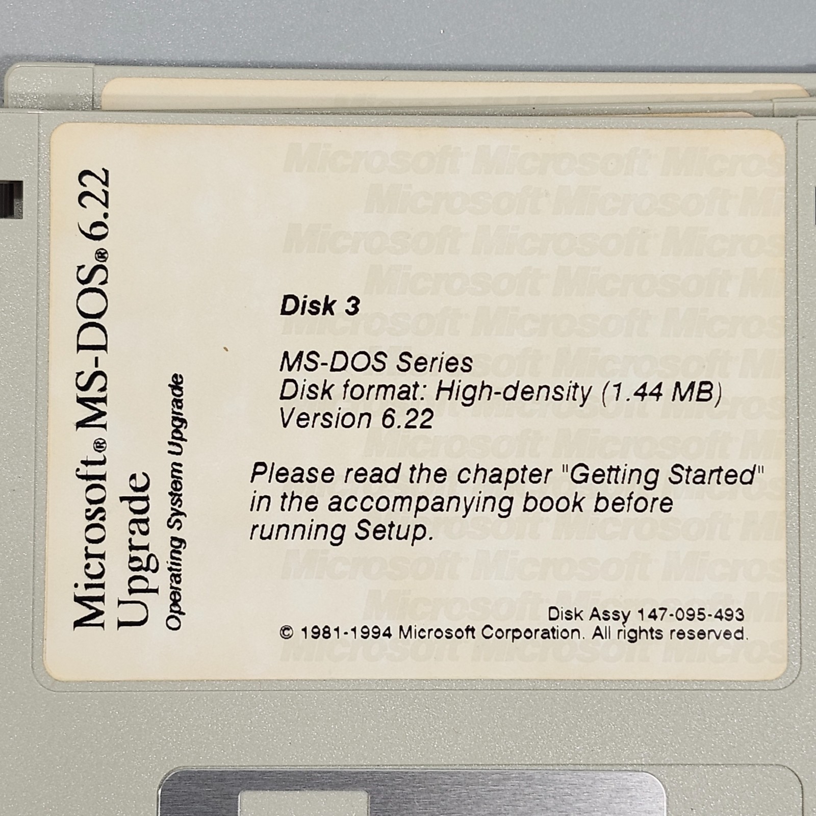 Microsoft MS DOS 6 and 6.22 Upgrade VTG Operating System Software 3.5 Disks Plus