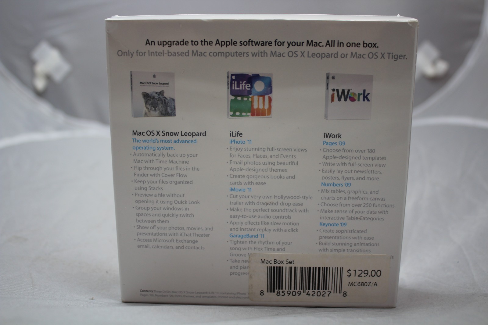 Sealed Apple Mac Box Set Mac OS X Snow Leopard iLife 11 iWork 09 MC680Z/A