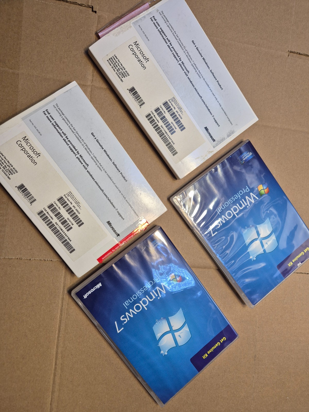 2 pcs Windows 7 Professional 32/64 Bit Full Version for Windows NO CD KEY