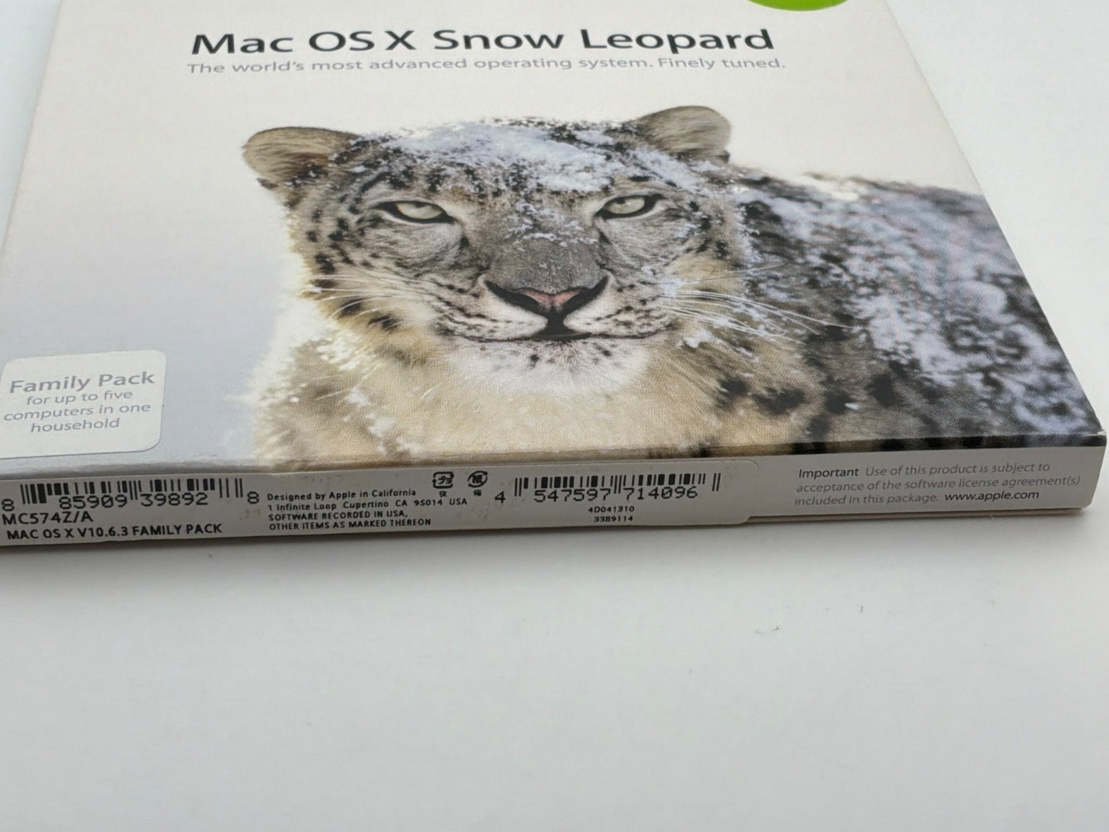 Apple Mac OS X Snow Leopard 10.6.3 Family Pack Install DVD Complete Box Set