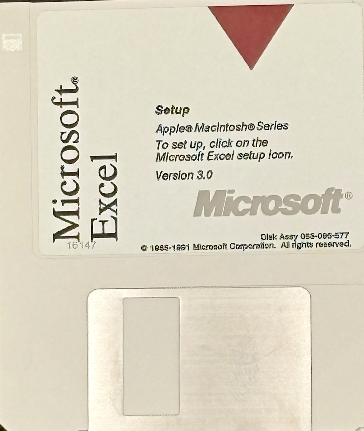 Vintage Microsoft Excel 3.5 Floppy Set of 3 Disks Apple Macintosh Series