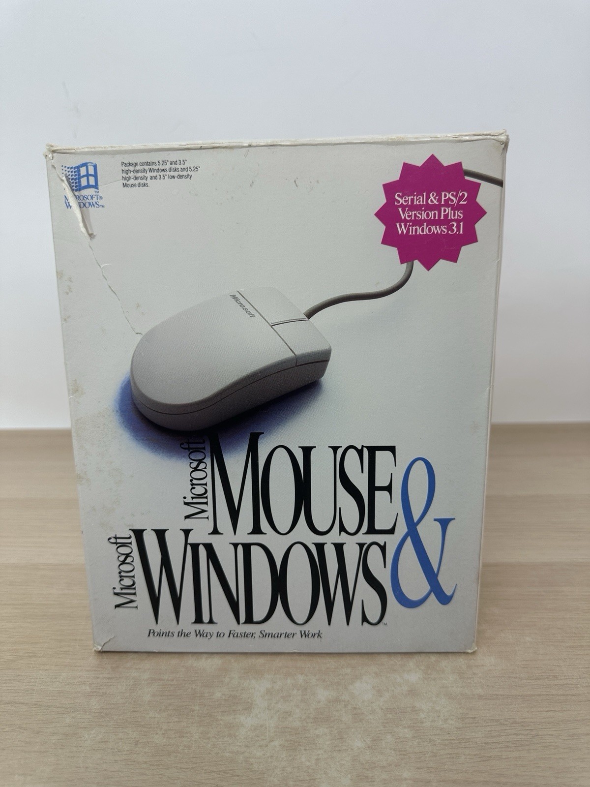 Microsoft Windows 3.1 Operating System + Microsoft Mouse – Vintage 1992 Big Box
