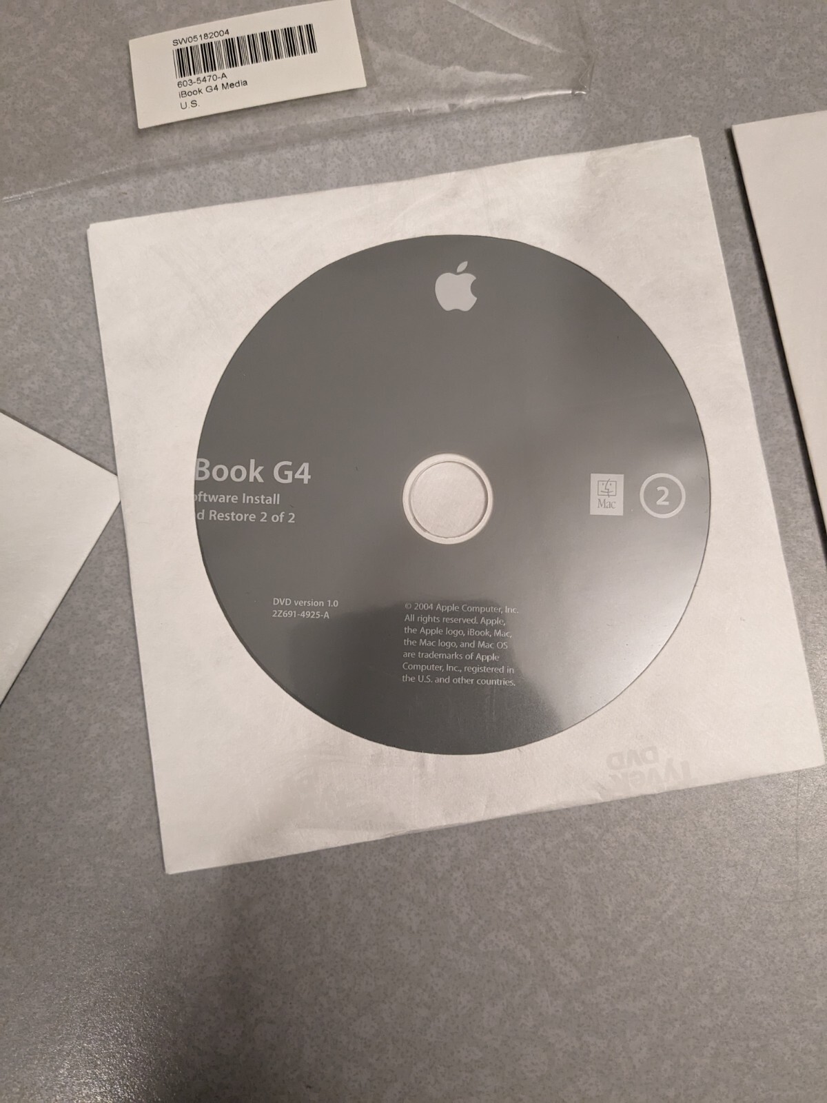 Vintage Apple iBook G4 Install Media DVD Set Rare P/N: 603-5470-A