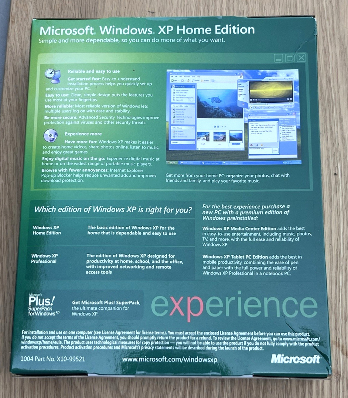 Microsoft Windows XP Home Edition Service Pack 2 Upgrade Edition Big Box Sealed