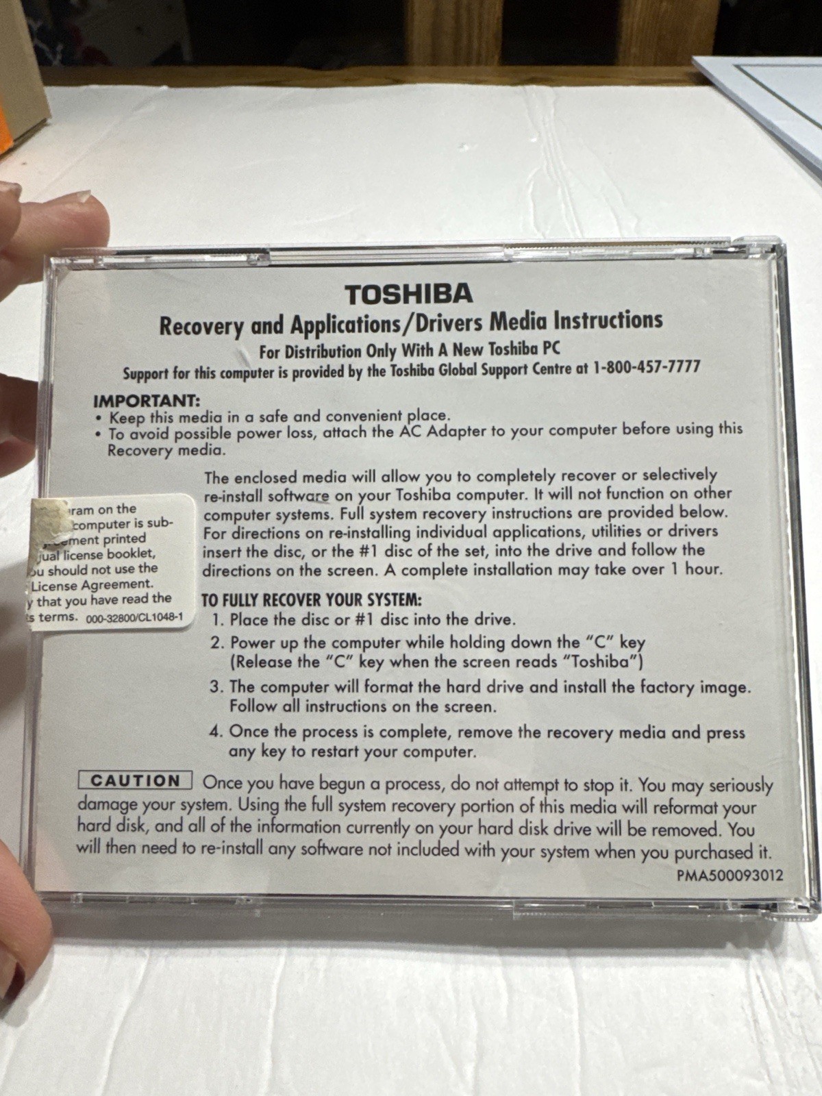 Toshiba Satellite Recovery Disc M110 M115 OEM Drivers Vista Factory