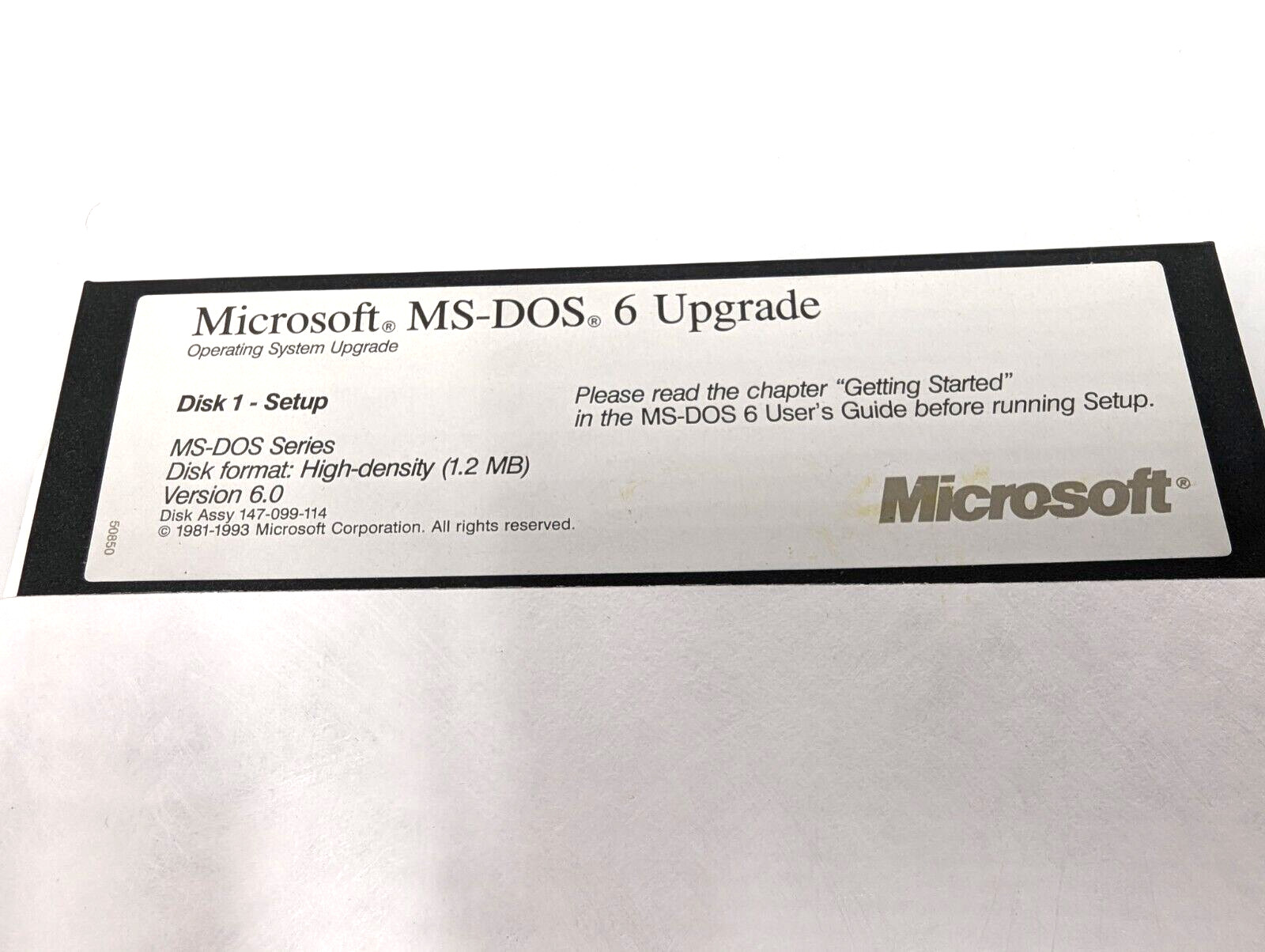 Microsoft MS-DOS 6 Operating System Upgrade 5.25″ HD 1.2 MB Floppy Disks