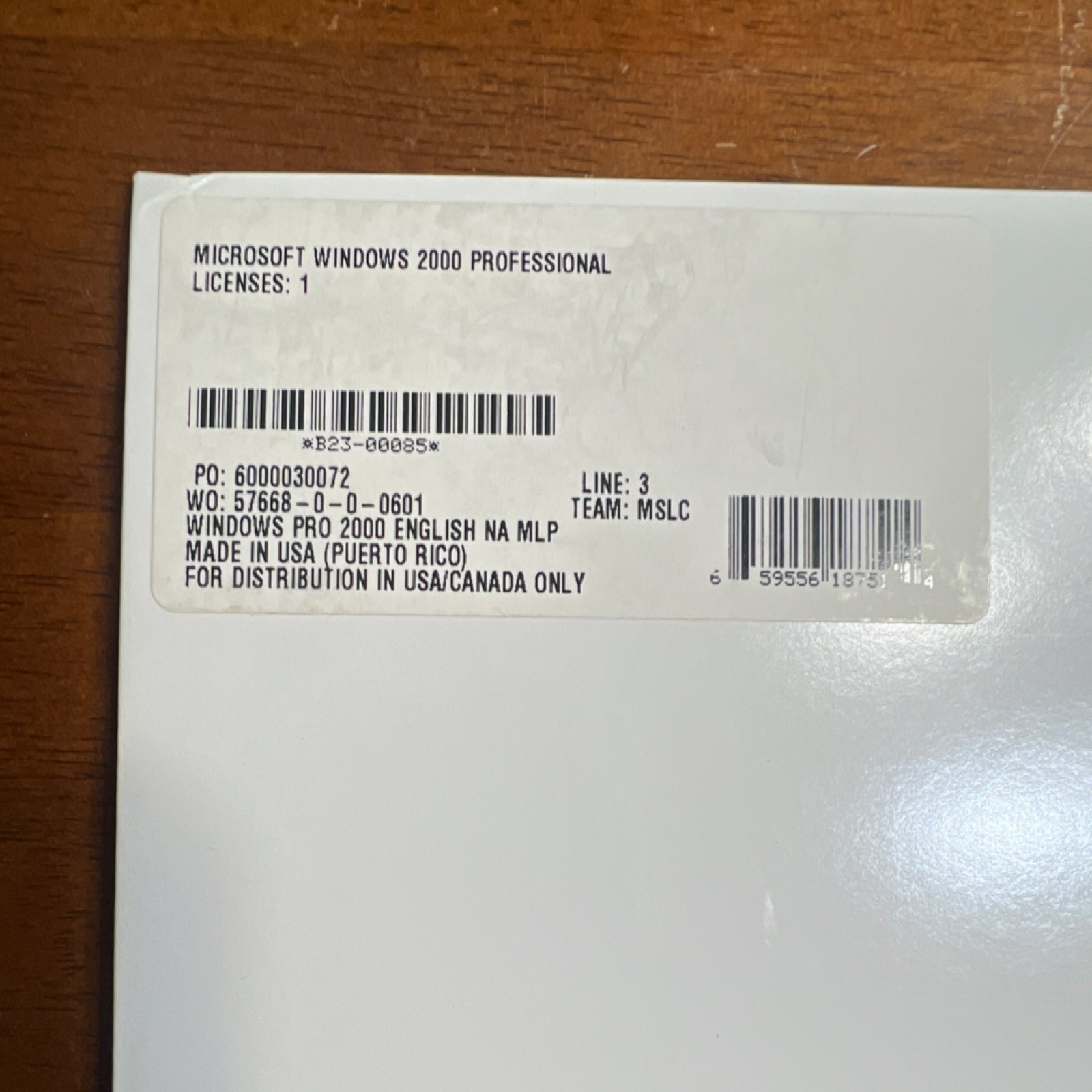 Microsoft Windows 2000 Professional LicensePak 1 Device English B23-00085