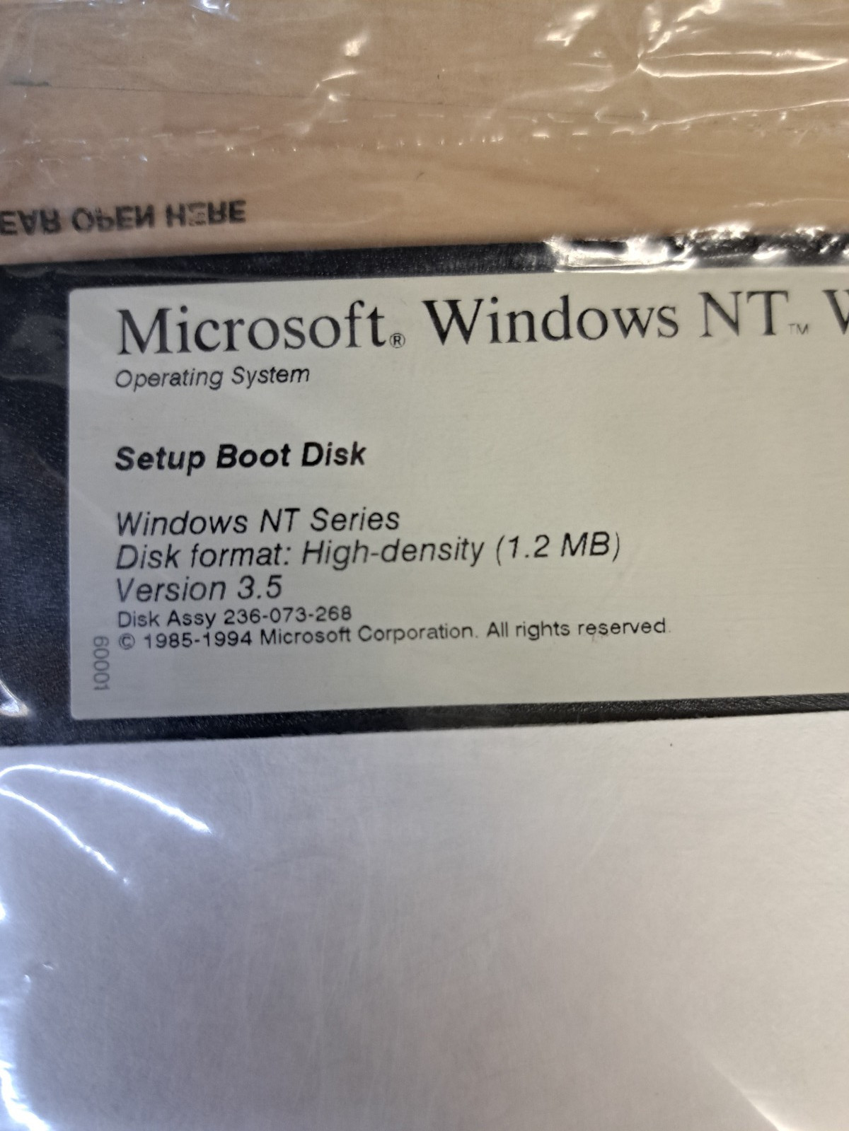 Windows NT Workstation Floppy Disk, 3.5 Sealed
