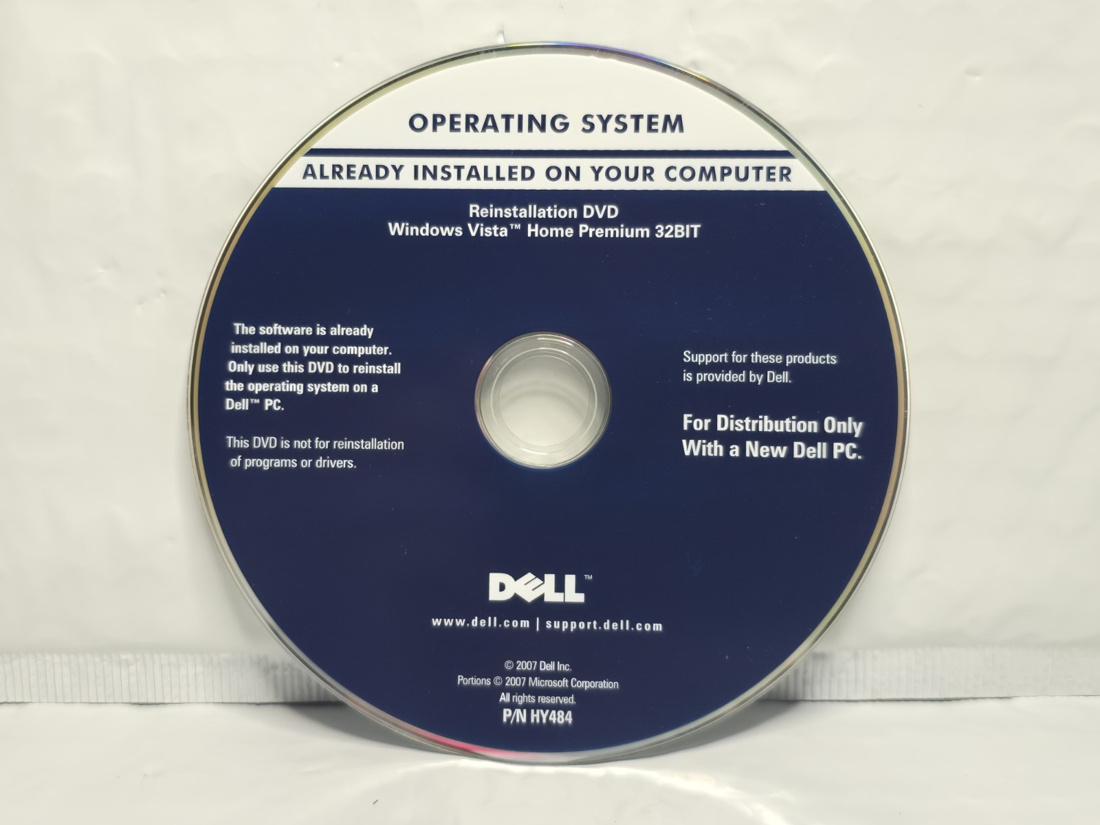 Dell Reinstallation for Microsoft Windows Vista Home Premium 32-Bit