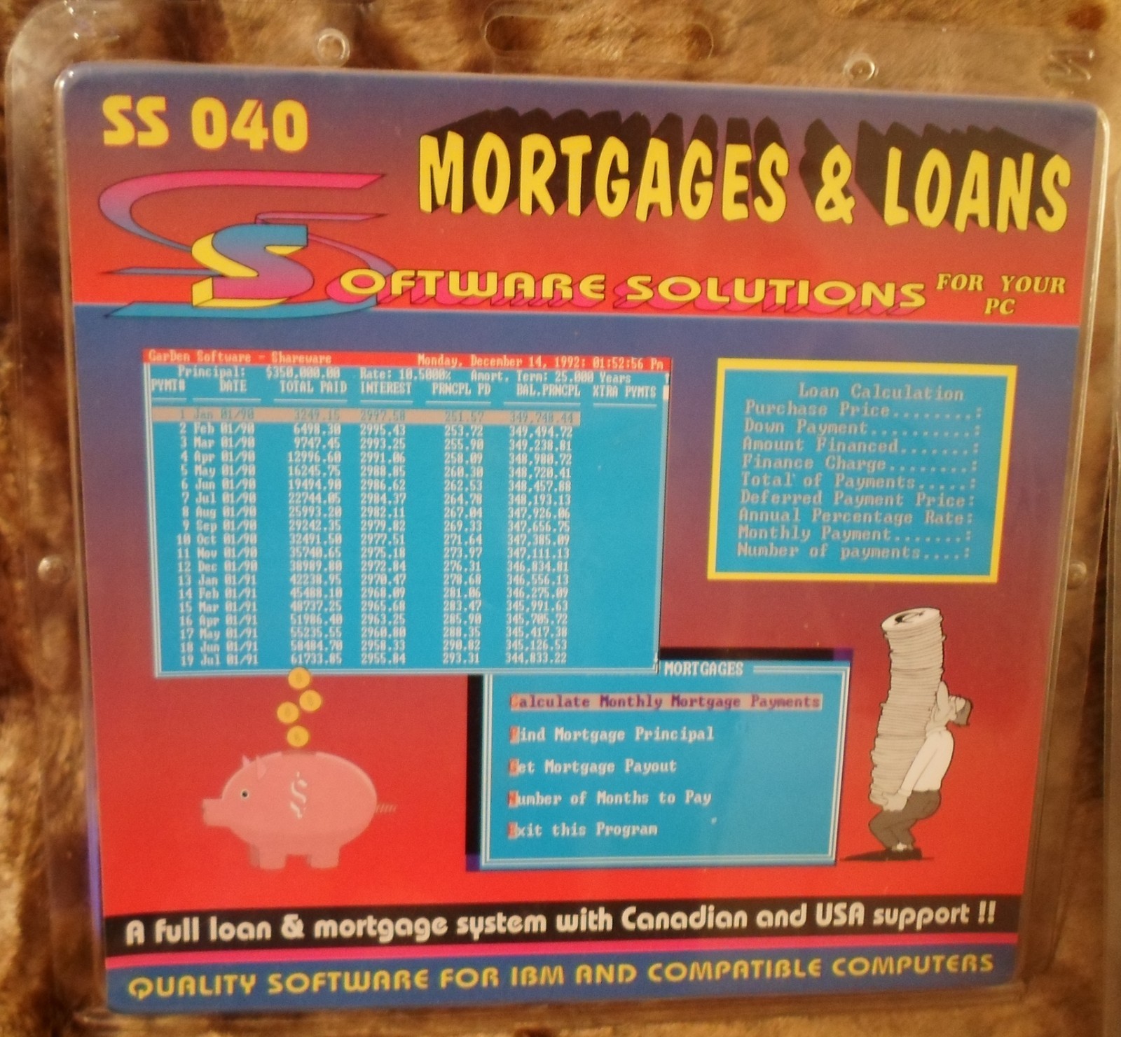 Vintage NEW 4 DOS Tutor Resume Master Make Money Mortgages Loans 5.25″ Floppy