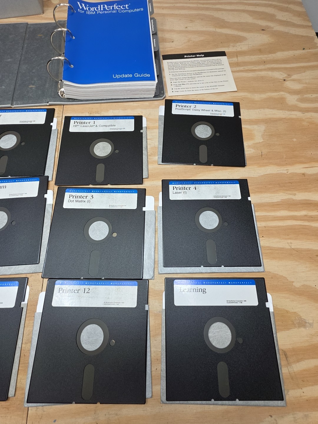 WordPerfect 1988 Installation Set – 5.25” Disks – Manual & Reference – Untested