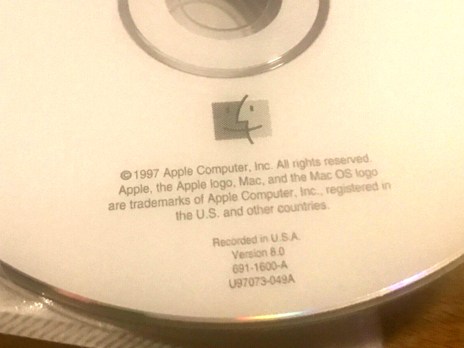 Vintage Mac OS 8.0 Full Install CD ROM Disc, 691-1600-A